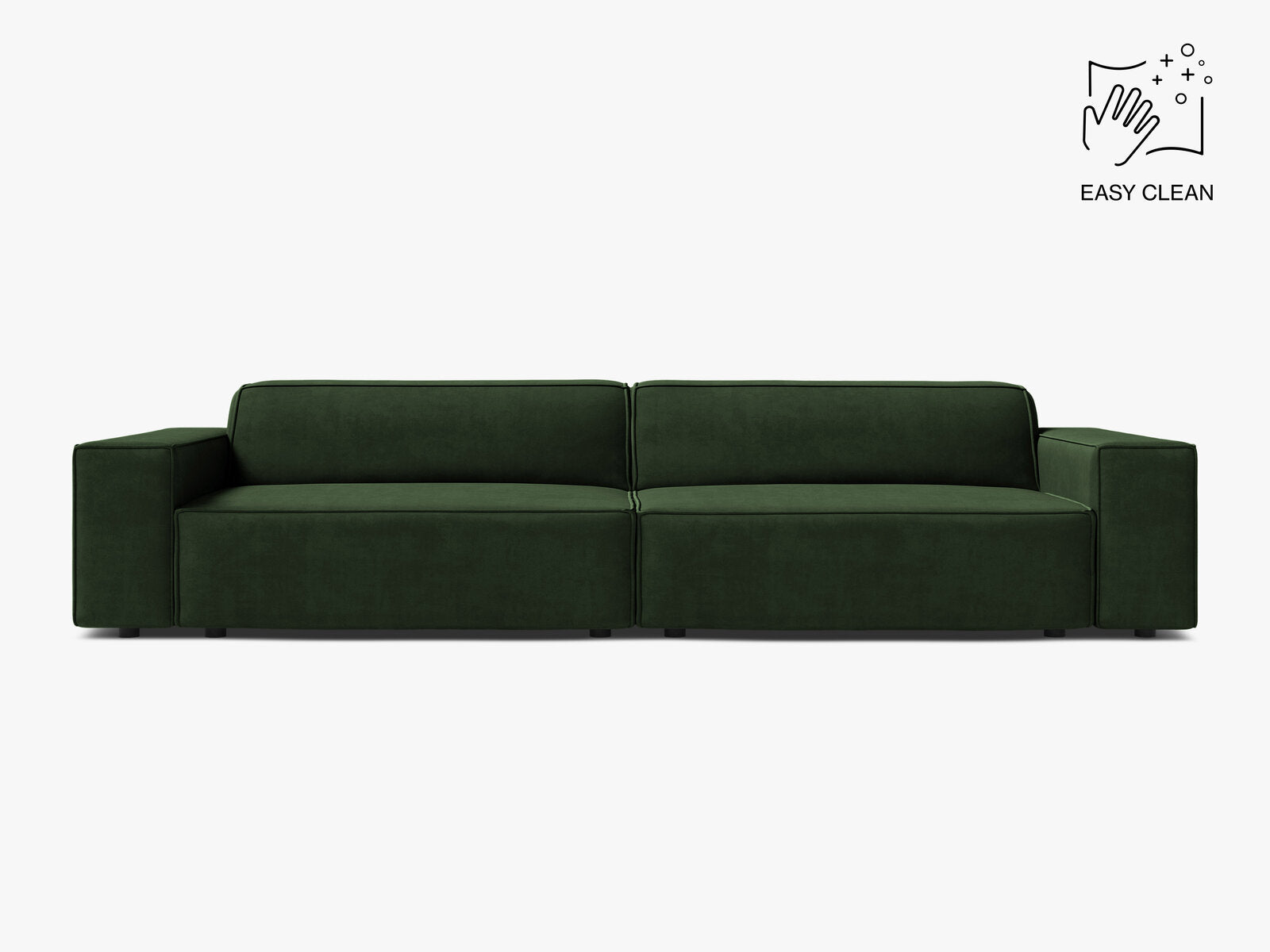Micadoni Sofa Jodie 4-Sitzer Samt Venus Flaschengrün