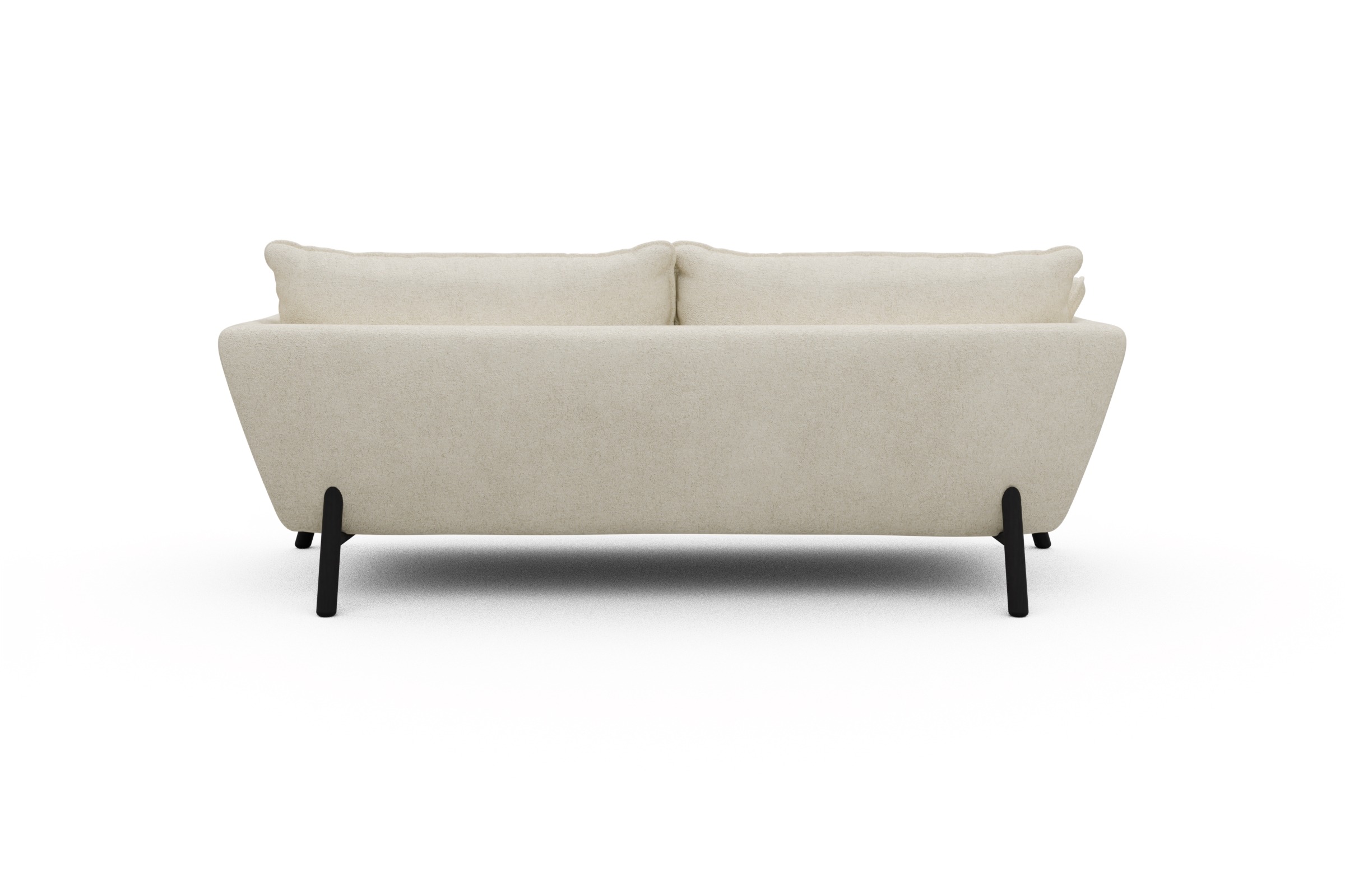 Sofa Emil PREMIUM 3-Sitzer Beinfarbe Eiche Schwarz Boucle-Off-White