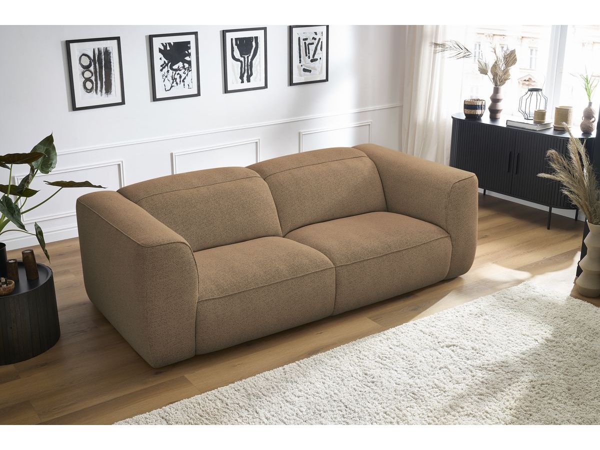 Bobochic William Sofa 3-Sitzer Melange-Stoff Orange