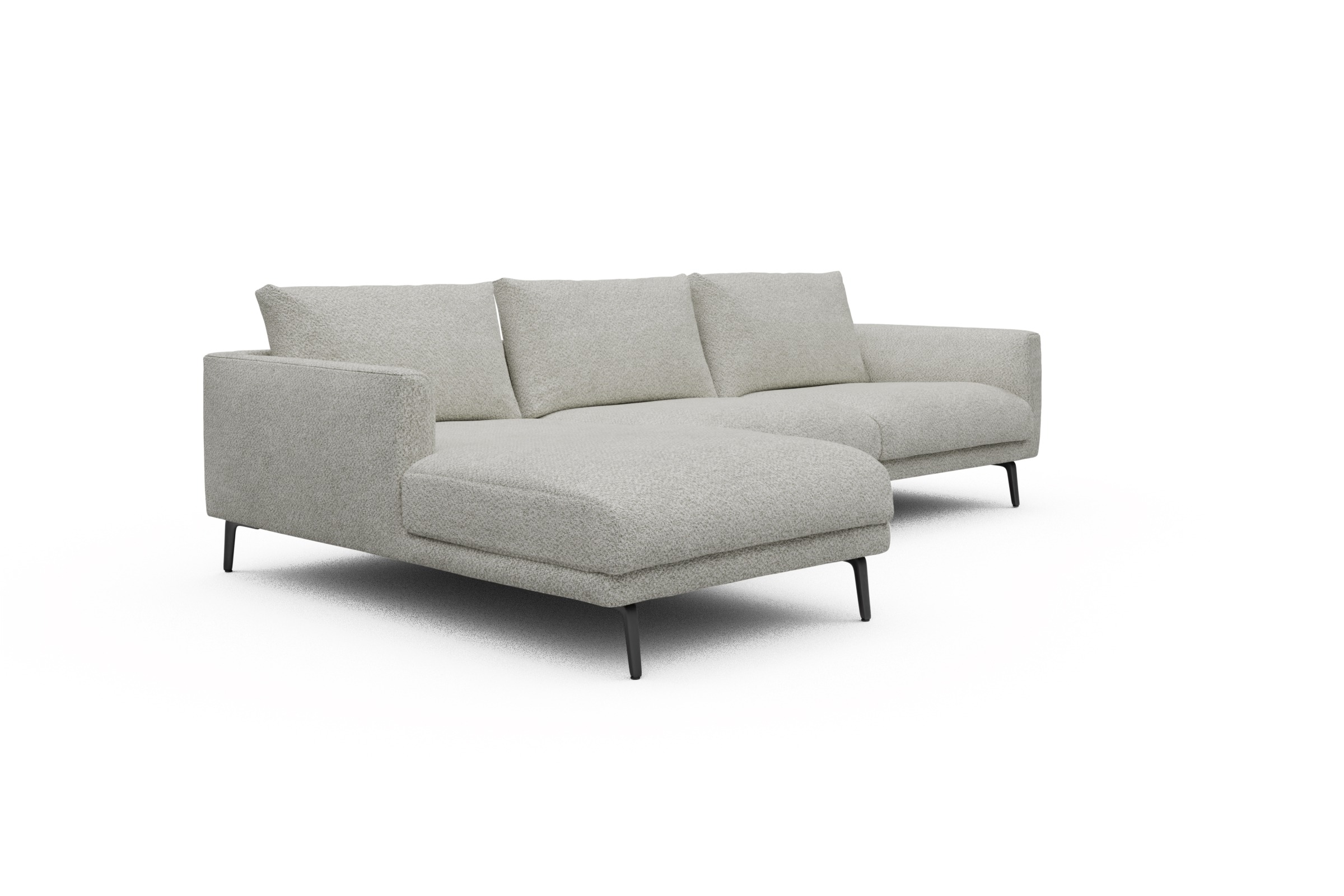 Ecksofa Karl Chaiselongue links mit 2,5-Sitzer Vanora-Warm-Sand