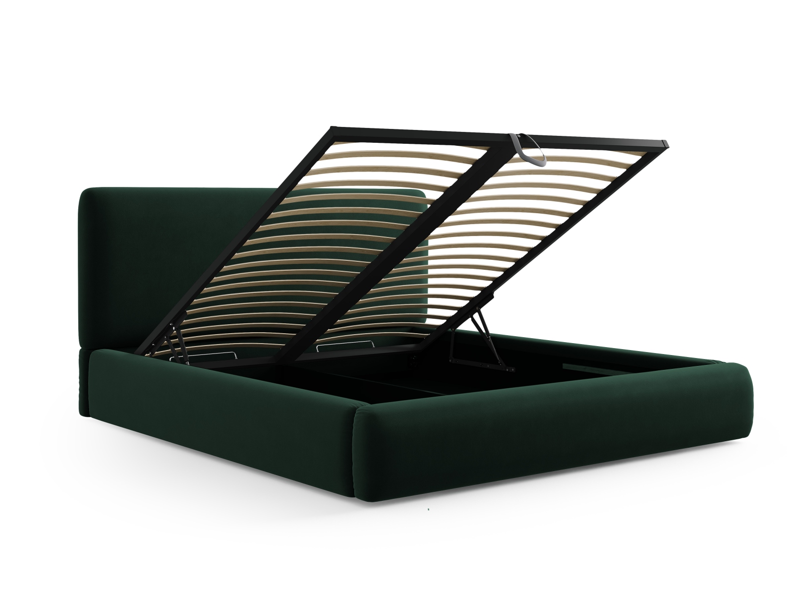 Cosmopolitan Design Stauraumbett mit Kopfteil Colonel 200x200 Samt Riviera Dunkelgrün
