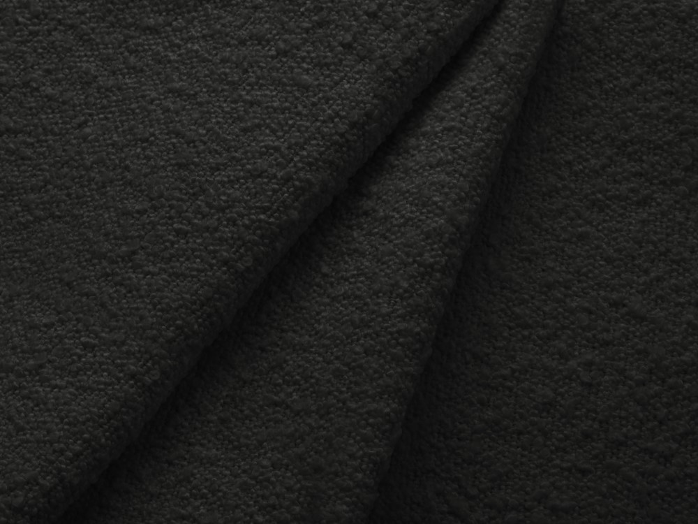 Cosmopolitan Design Ecksofa Vienna 5-Sitzer Boucle Ascot Schwarz Rechts Beine Gold