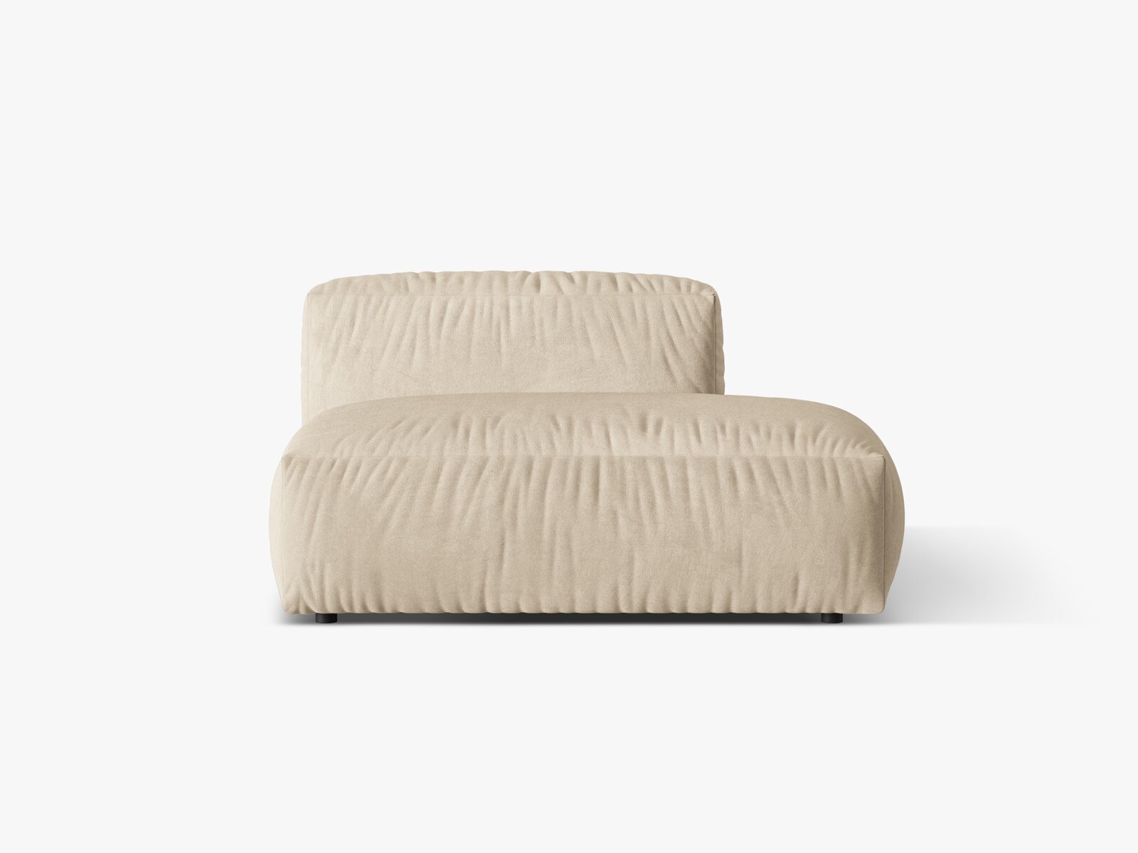 Micadoni Ecksofa-Modul Martina 1-Sitzer Samt Vogue Helles Beige Rechts