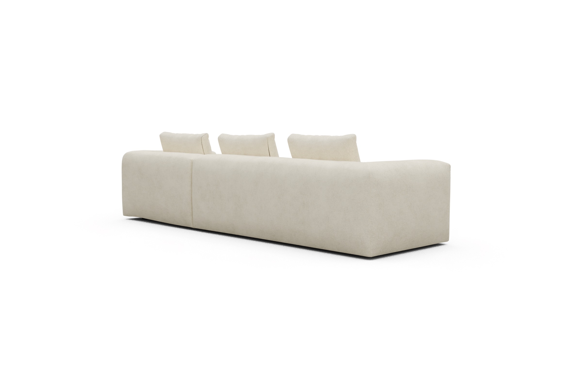 Ecksofa Fred Chaiselongue rechts mit 2,5-Sitzer Boucle-Off-White