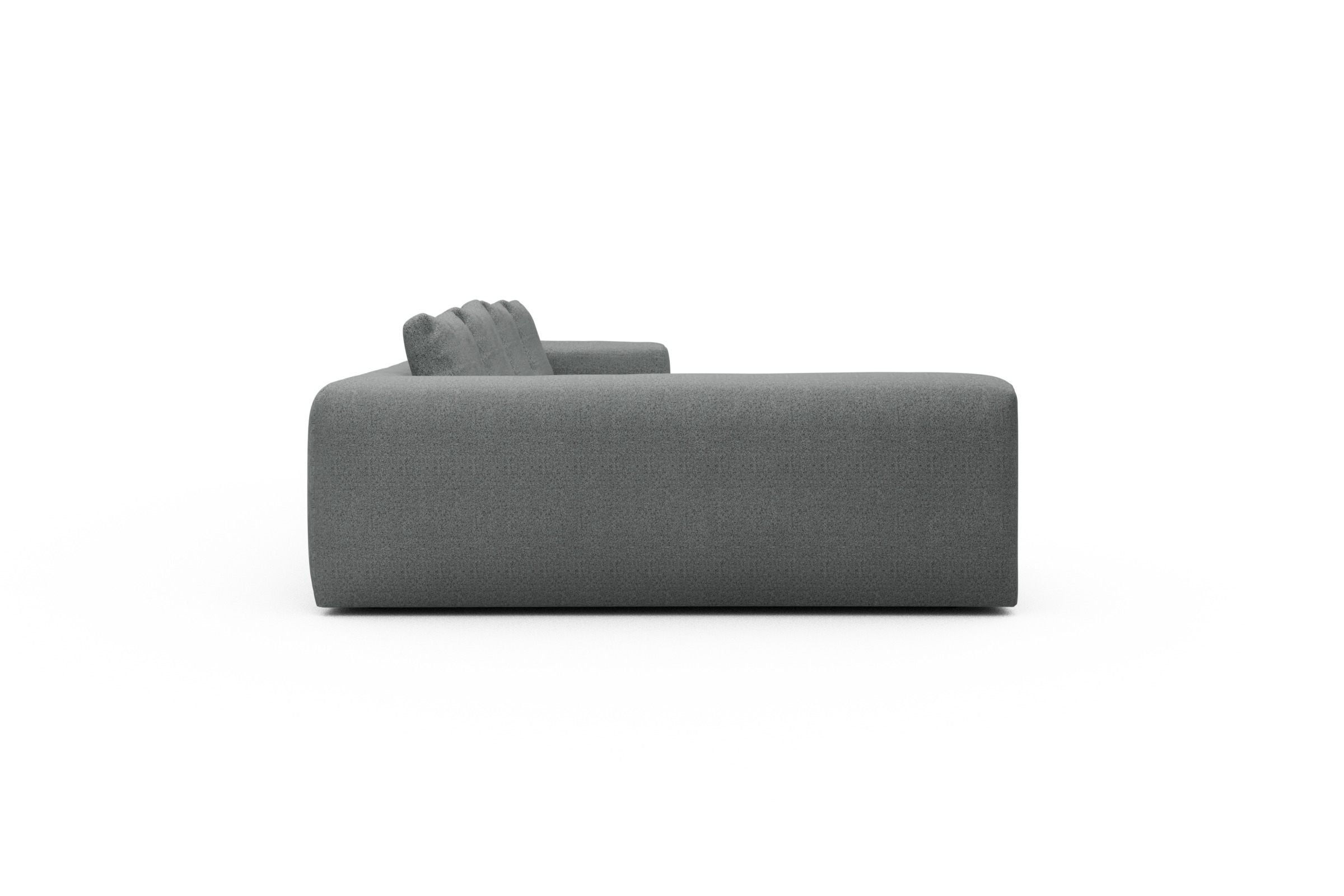 Wohnlandschaft Fred Chaiselongue rechts mit 2-Sitzer und lange Armlehne links Aivi-Gravet-Grey