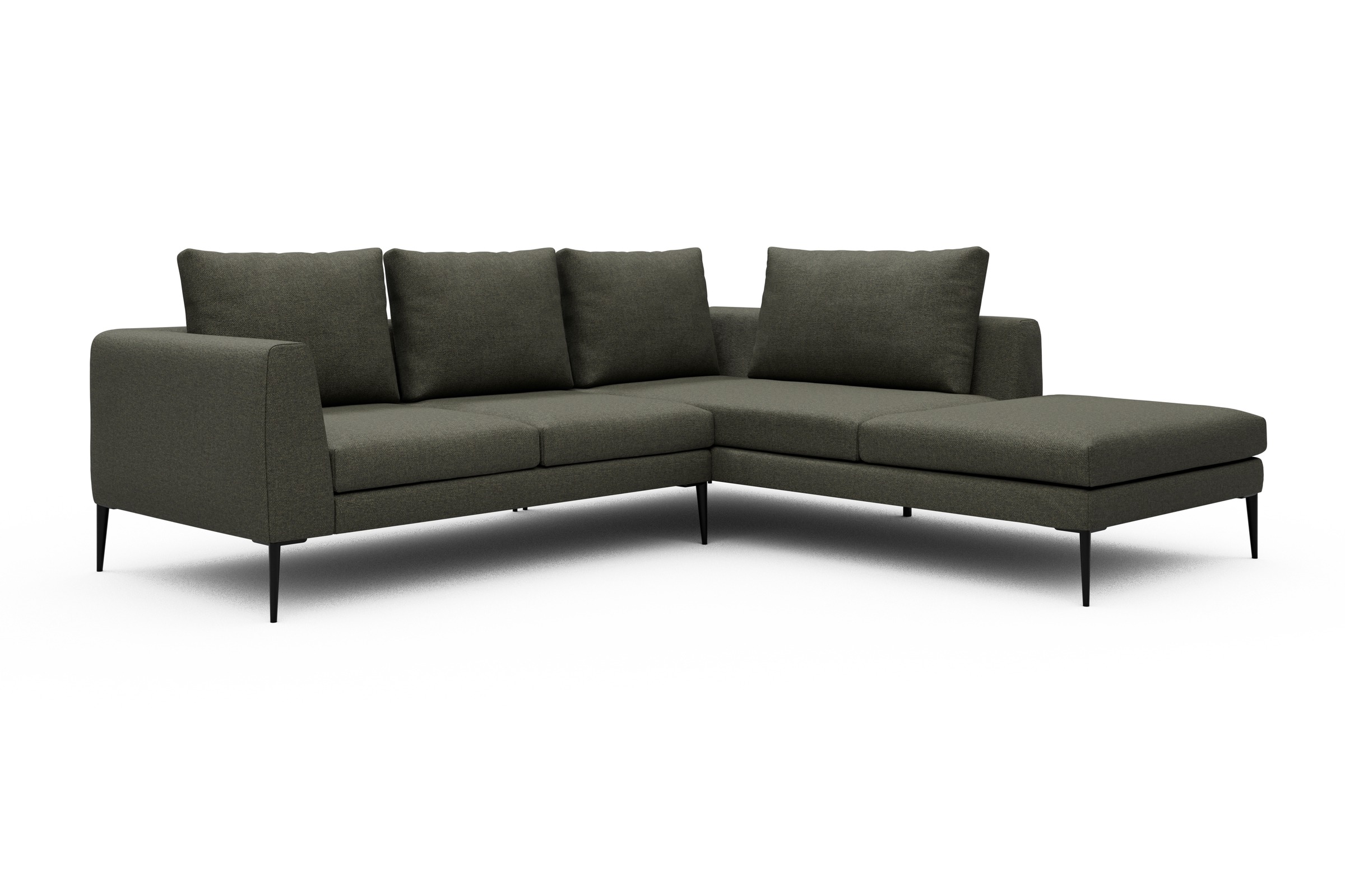 Ecksofa Paul Relax-Ecke rechts mit 2-Sitzer Sama-Winter-Moss