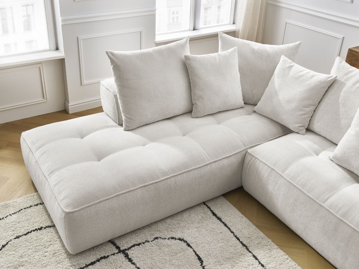Bobochic Whesley Ecksofa Stoff Beige Ecke links
