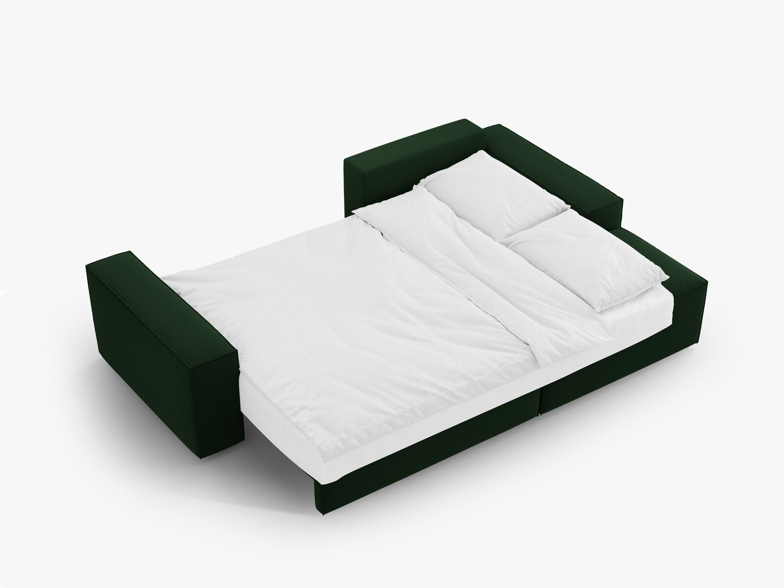 Micadoni Schlaf-Ecksofa Jodie 3-Sitzer Rechts Samt Flaschengrün
