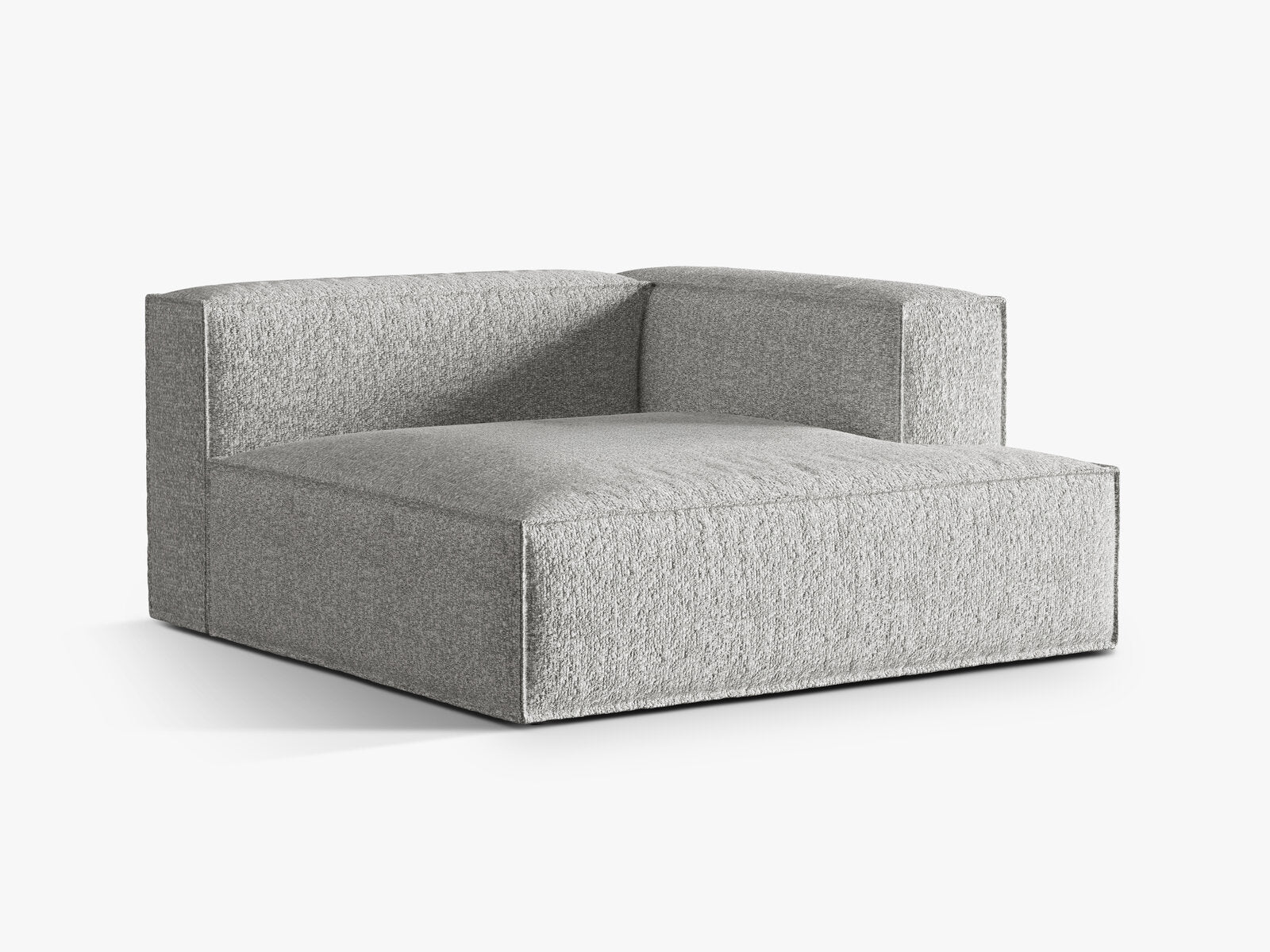 Micadoni Recamiere Nuria Groß 1-Sitzer Rechts Boucle Silber