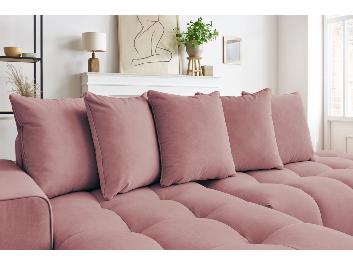 Bobochic Mont-blanc Ecksofa Samt Rosa Ecke links