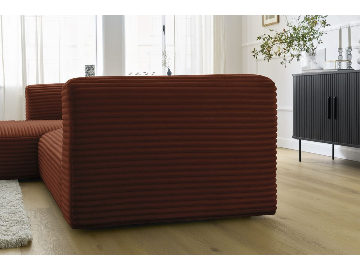 Bobochic Harry Ecksofa Breitcord weich Orange Ecke links