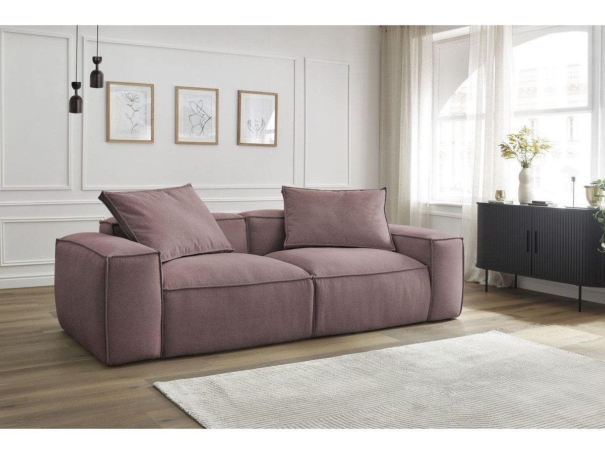 Bobochic Boheme Sofa 3-Sitzer Melange-Stoff Rosa