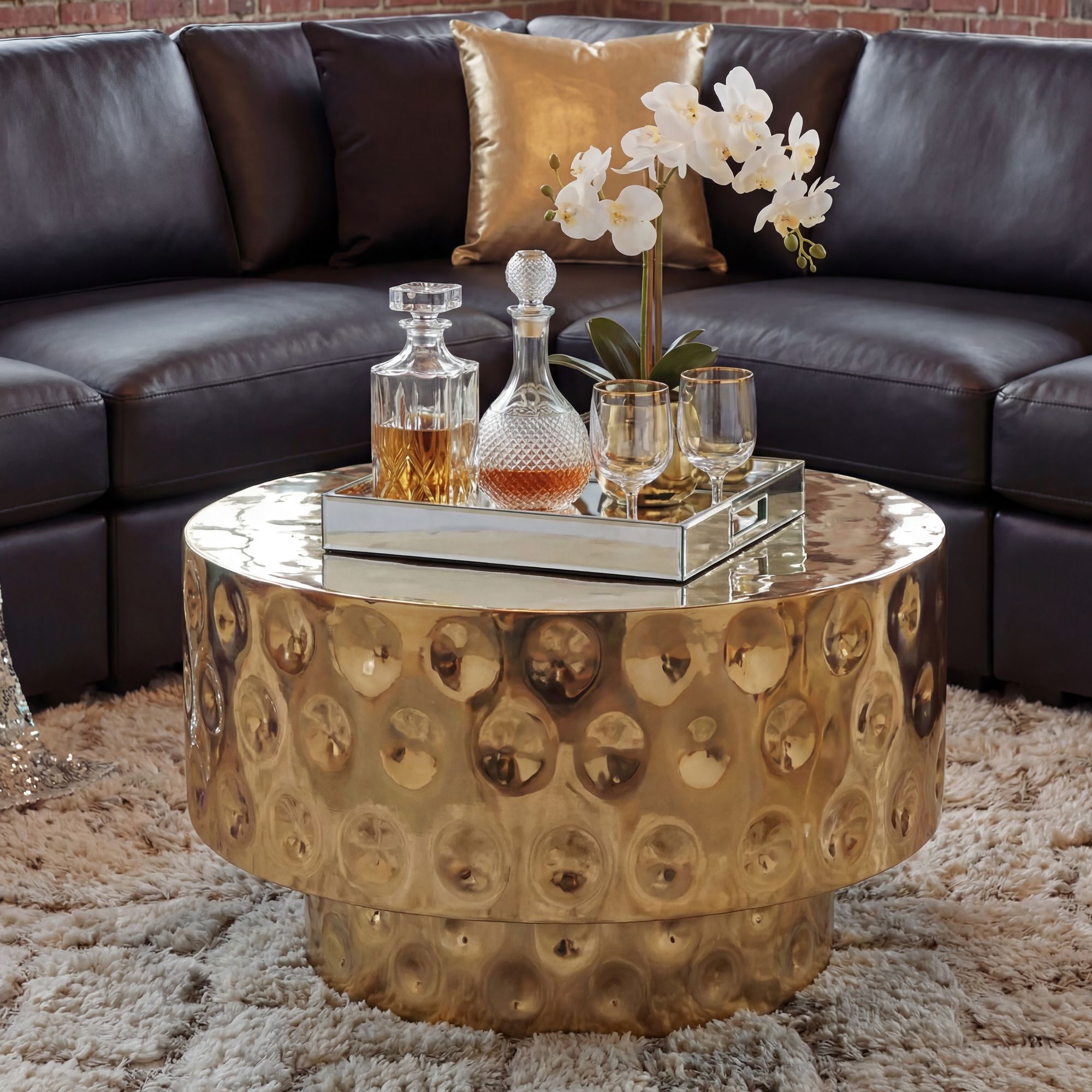 Couchtisch Lindas Aluminium Gold Ø 60 cm