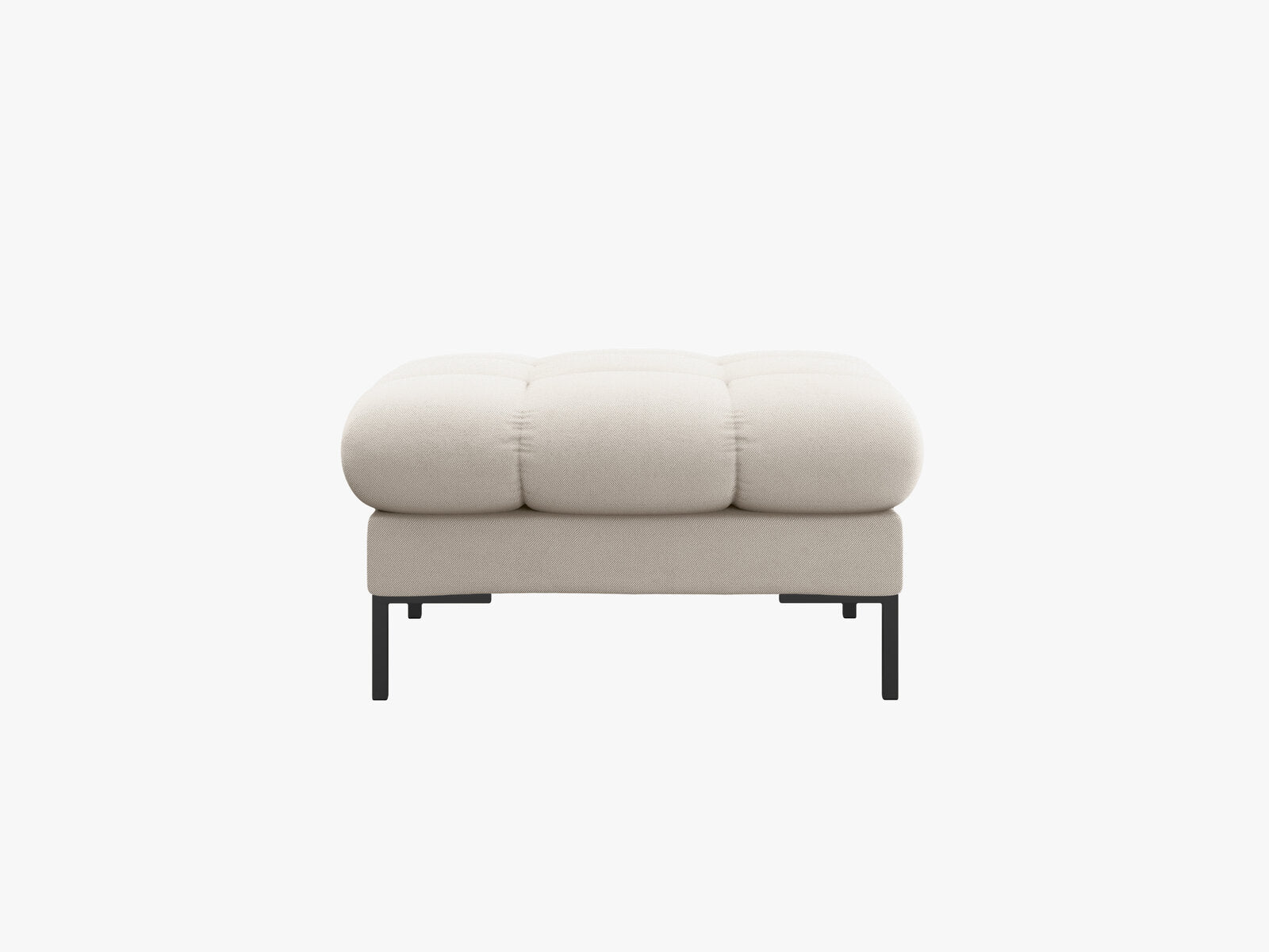 Micadoni Hocker Mamaia 1-Sitzer Strukturierter Stoff Neve Beige schwarze Beine