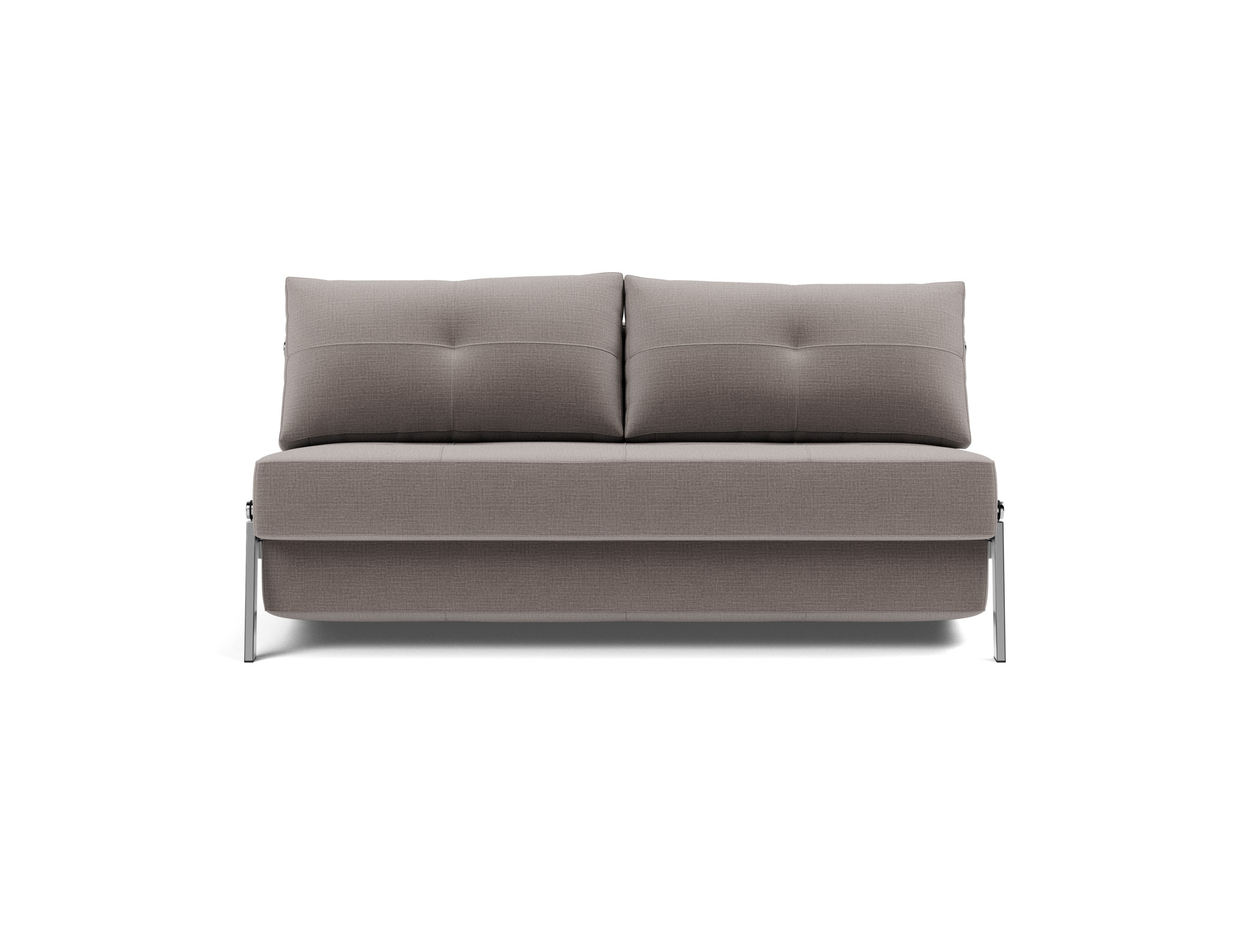 Schlafsofa Cubed 160 Chenille Esina 418-Truffle Beine Chrom