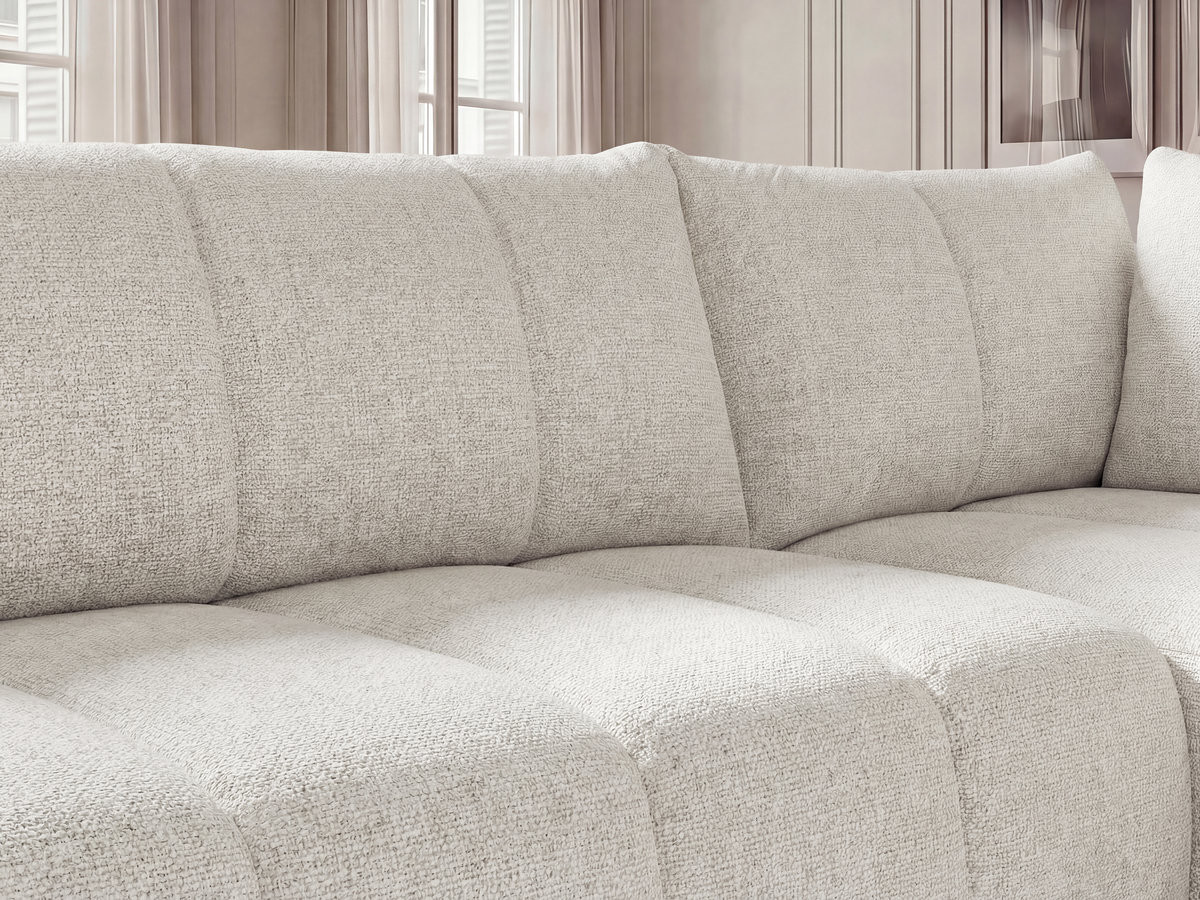 Bobochic Nesty Ecksofa in L-Form, 256 cm Melange-Stoff Beige Ecke rechts