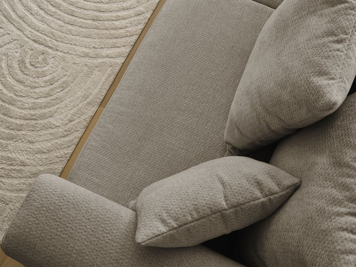 Bobochic Sidonie Sofa 4-Sitzer mit Pouf Melange-Stoff Taupe