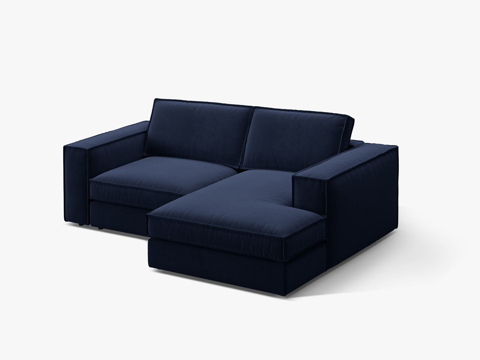 Micadoni modulares Ecksofa Pola 2-Sitzer kleine Version Rechts Samt Salvador Königsblau