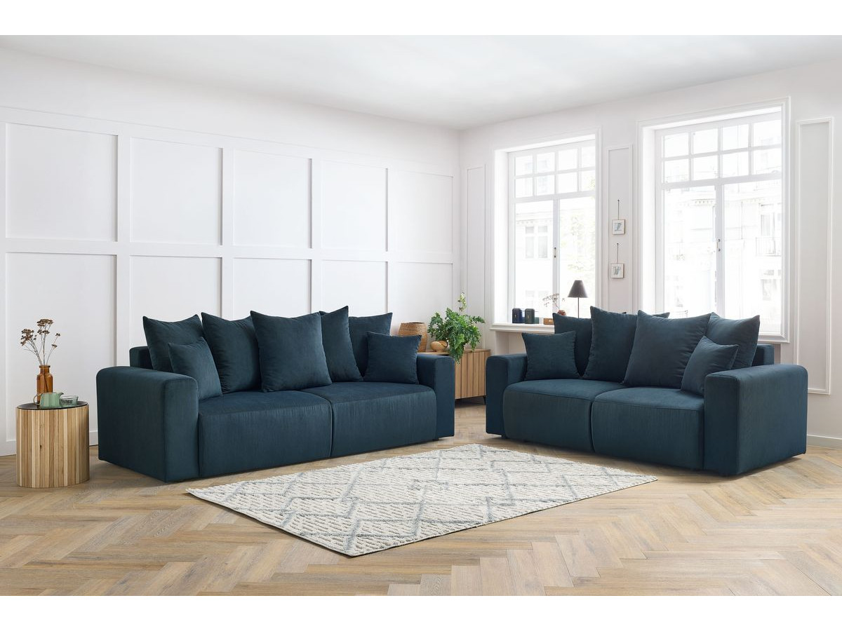 Bobochic Envy Sofa 5-Sitzer Cordsamt Dunkelblau