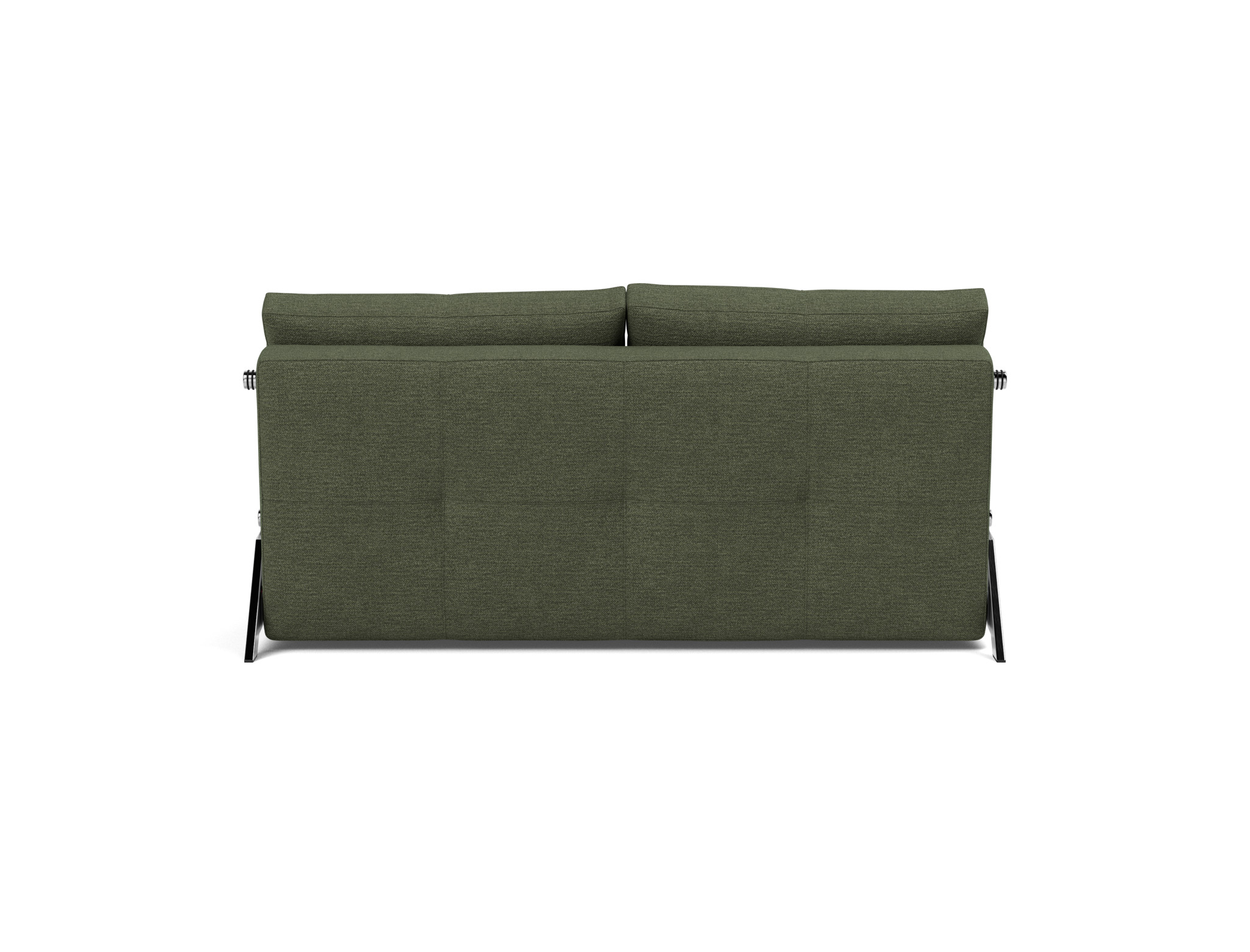 Schlafsofa Cubed 160 Strukturierter Stoff Taura 353-Forest Beine Chrom