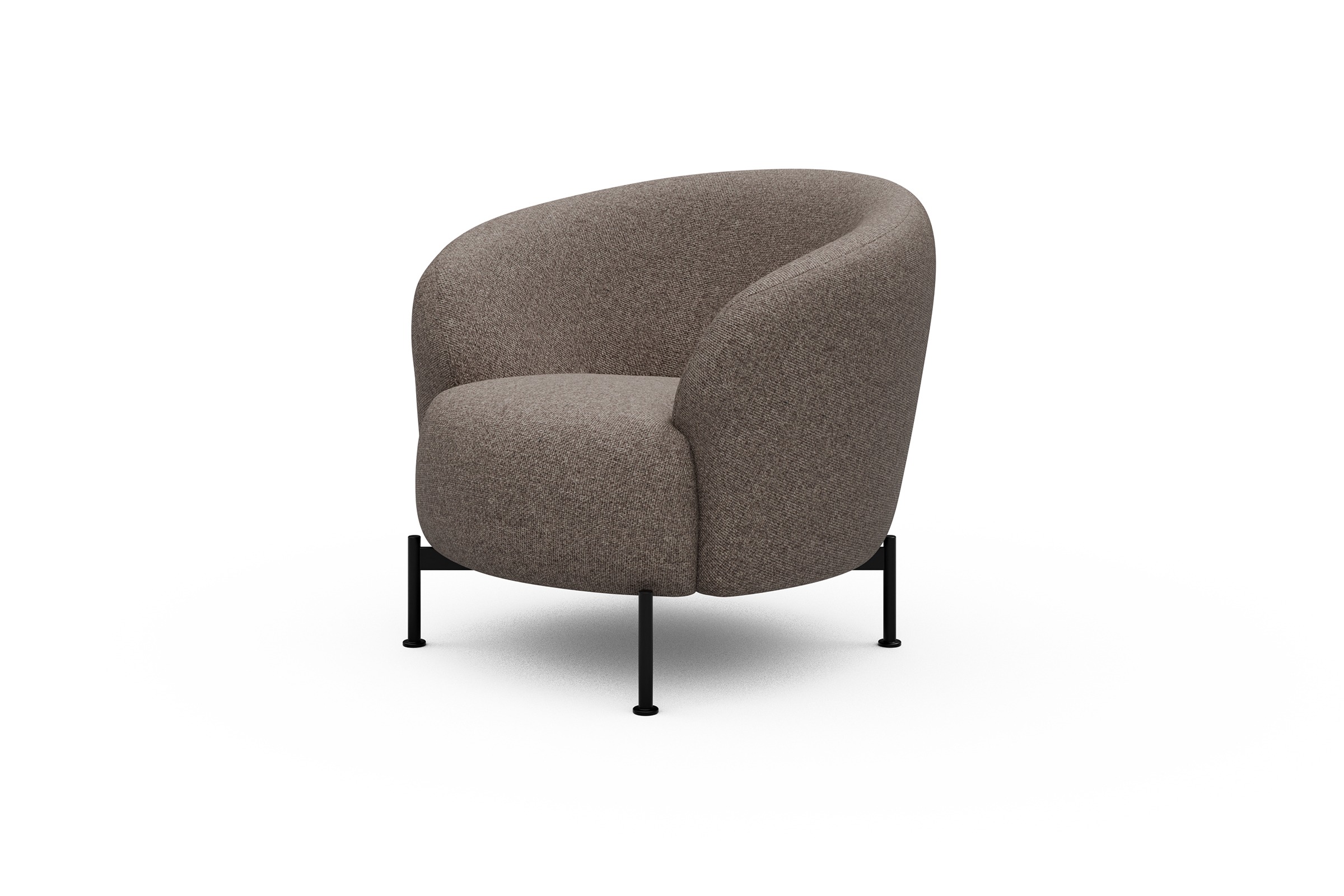 Sessel Ronda X-Metallgestell Schwarz Sama-Stone