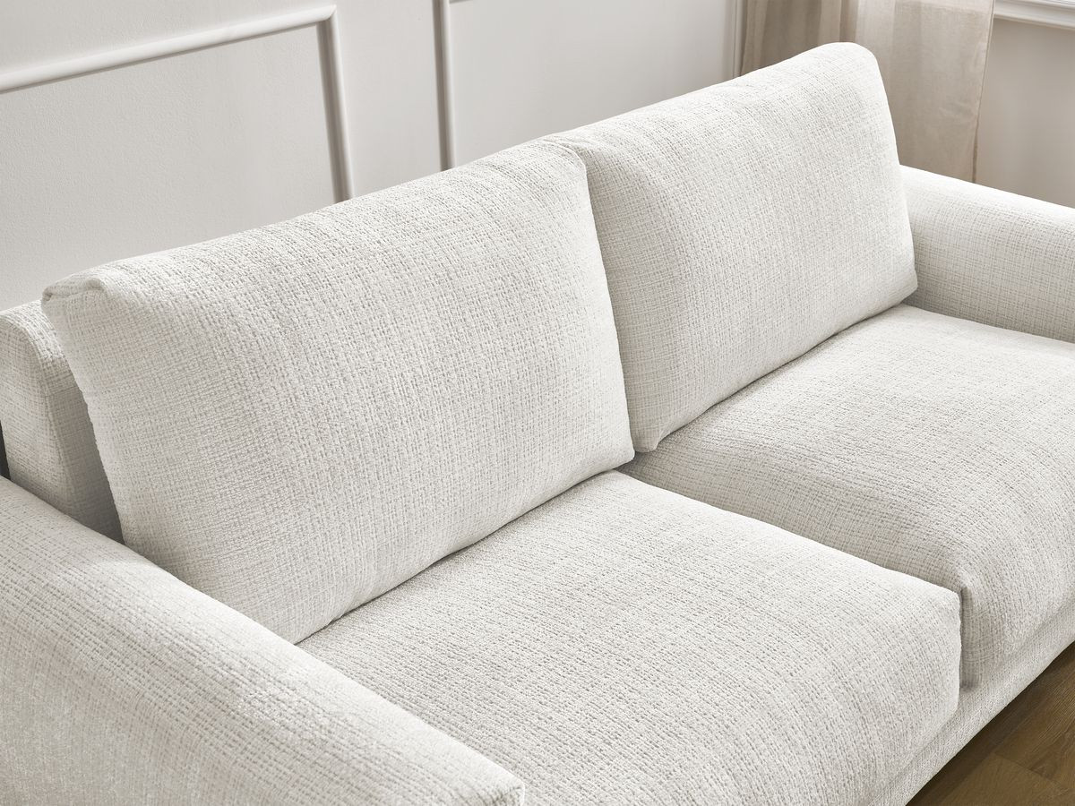 Bobochic Cocoone Schlafsofa 3-Sitzer Strukturstoff Weiß, Liegefläche 160 × 200 cm