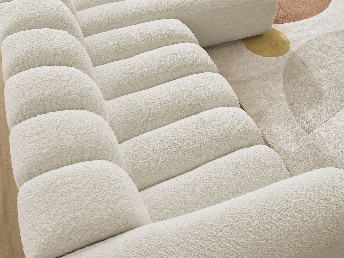 Bobochic Talia Ecksofa Bouclé-Stoff Beige Ecke rechts