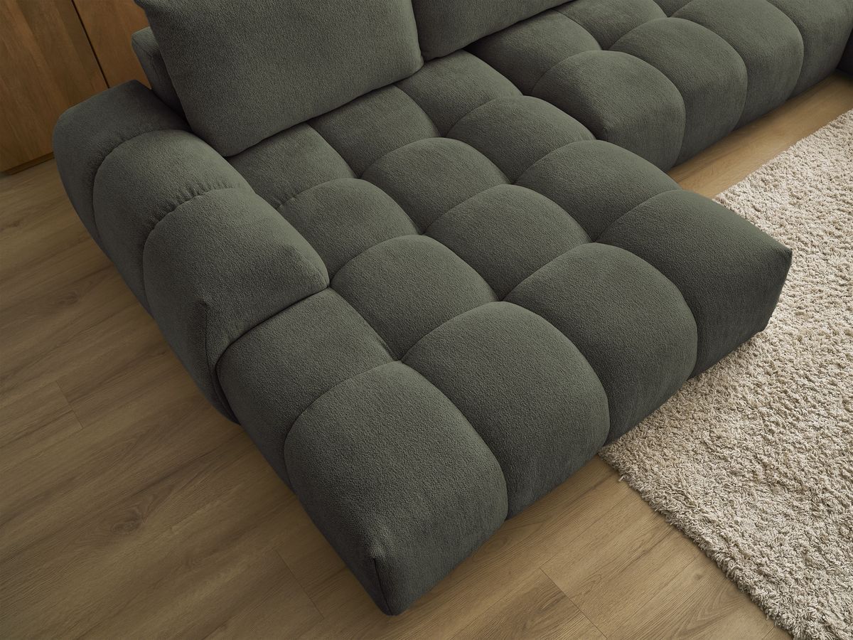 Bobochic Everest Wohnlandschaft, 6 Kissen Melange-Stoff Grün Ecke links