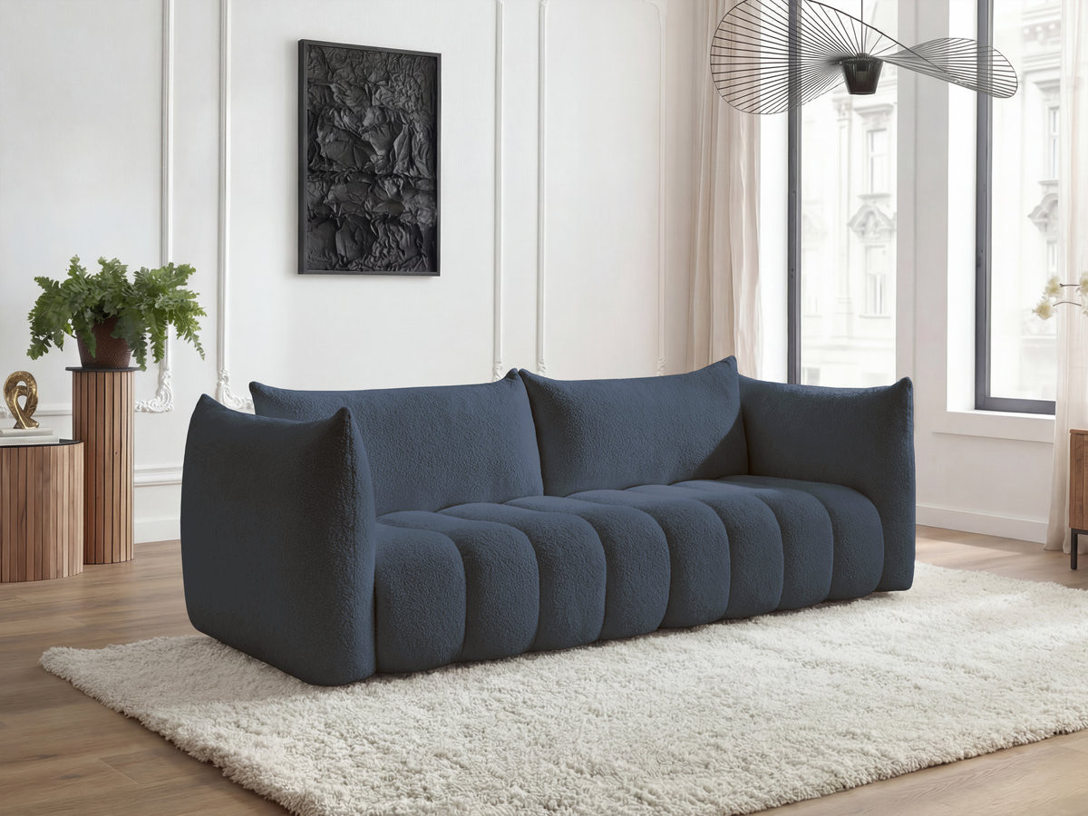Bobochic Azra Sofa 4-Sitzer Bouclé-Stoff Dunkelblau