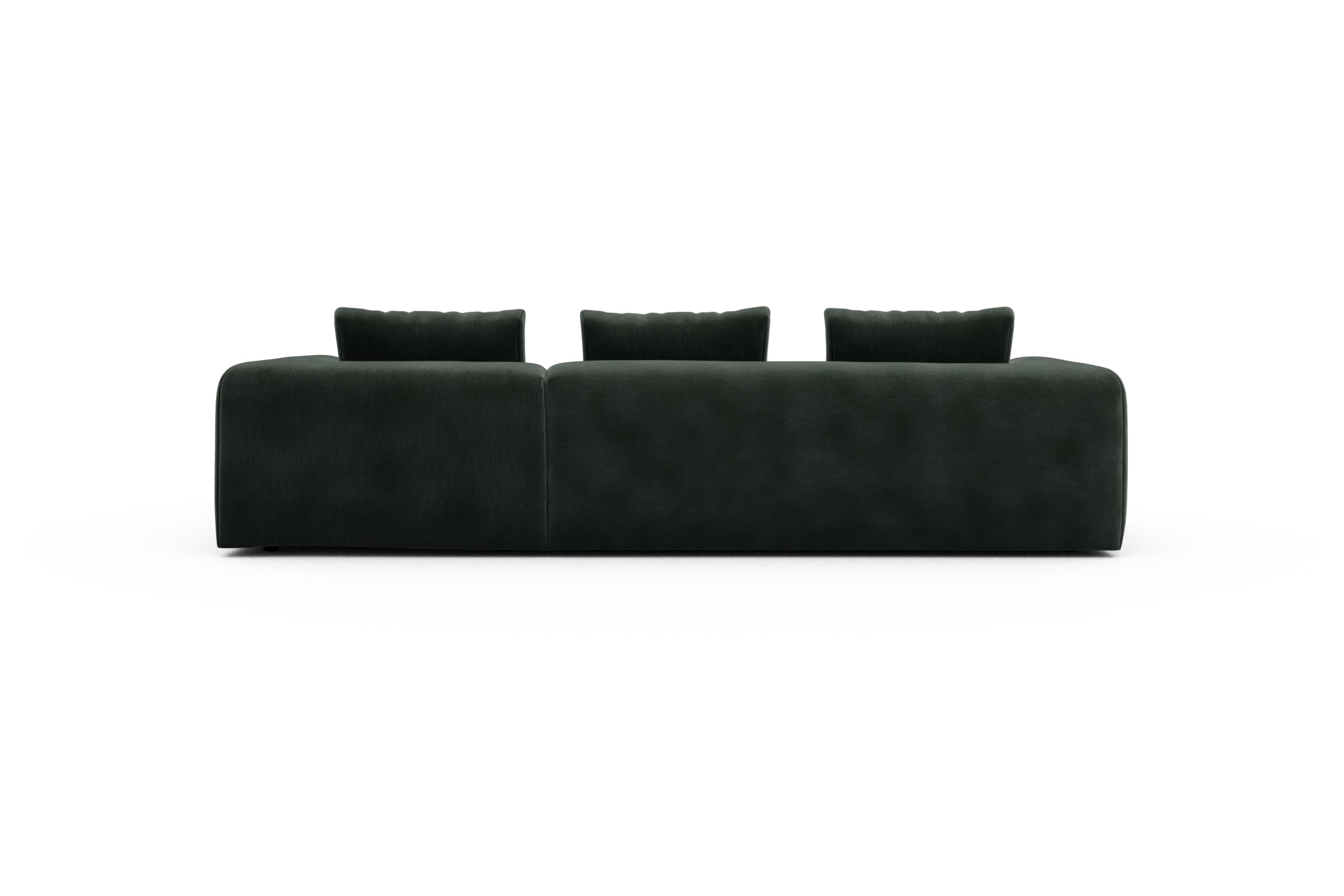 Ecksofa Fred Chaiselongue rechts mit 2,5-Sitzer Smooth-Laurel-Green