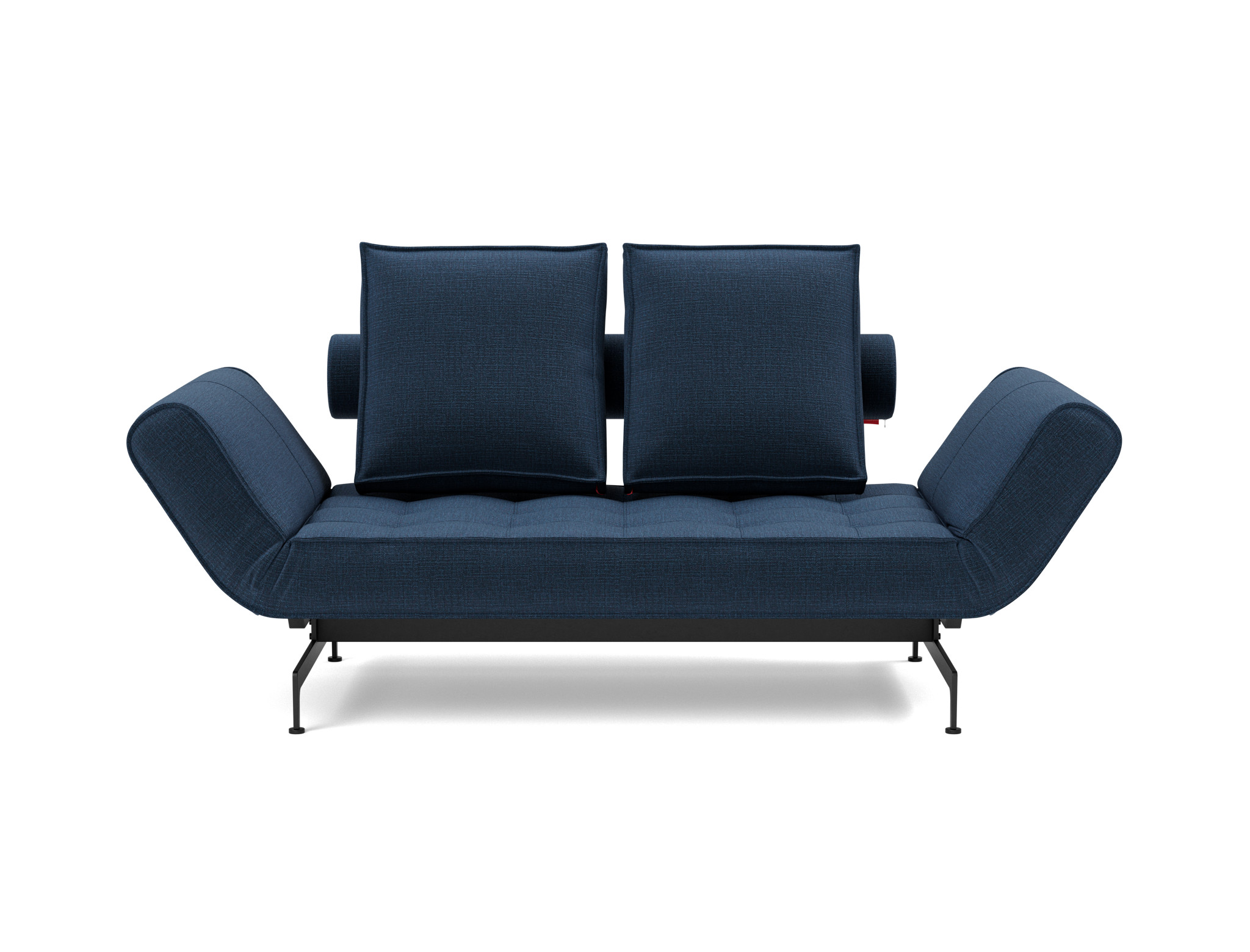 Tagesbett Ghia Chenille Esina 414-Indigo-Blue Beine Laser schwarz