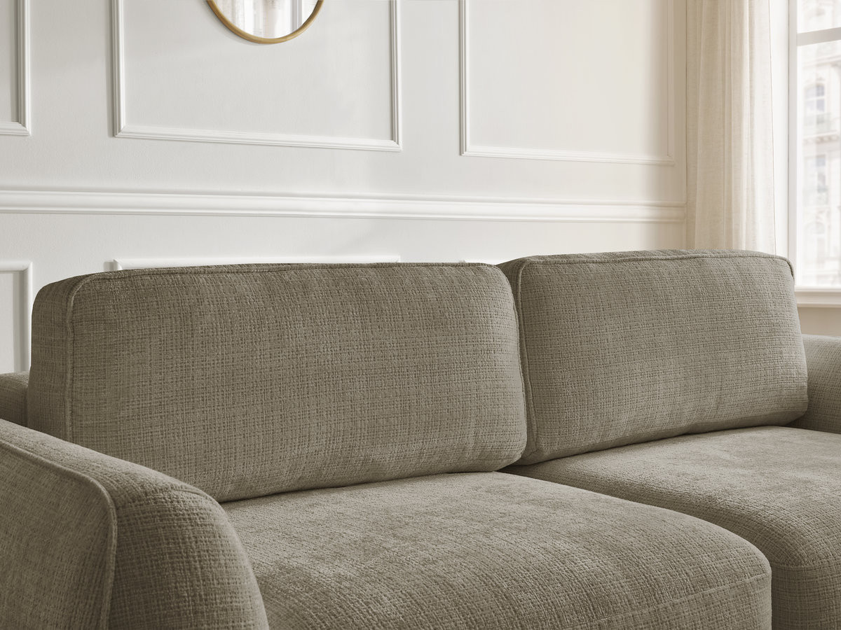 Bobochic Denise Schlafsofa 3-Sitzer mit Bettkasten Strukturstoff Taupe