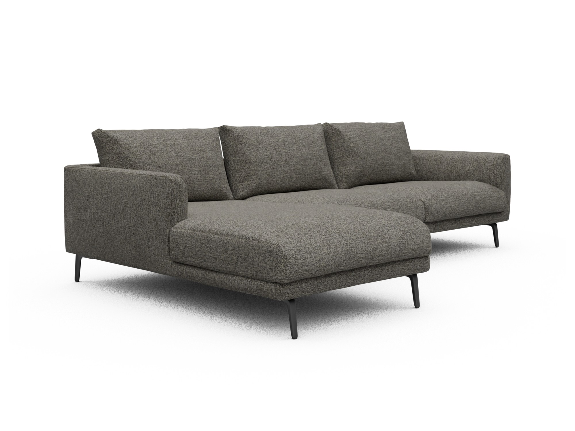 Skandi Home Ecksofa Karl Chaiselongue links mit 2,5-Sitzer Carreno-Sepie-Brown moebelfaktor