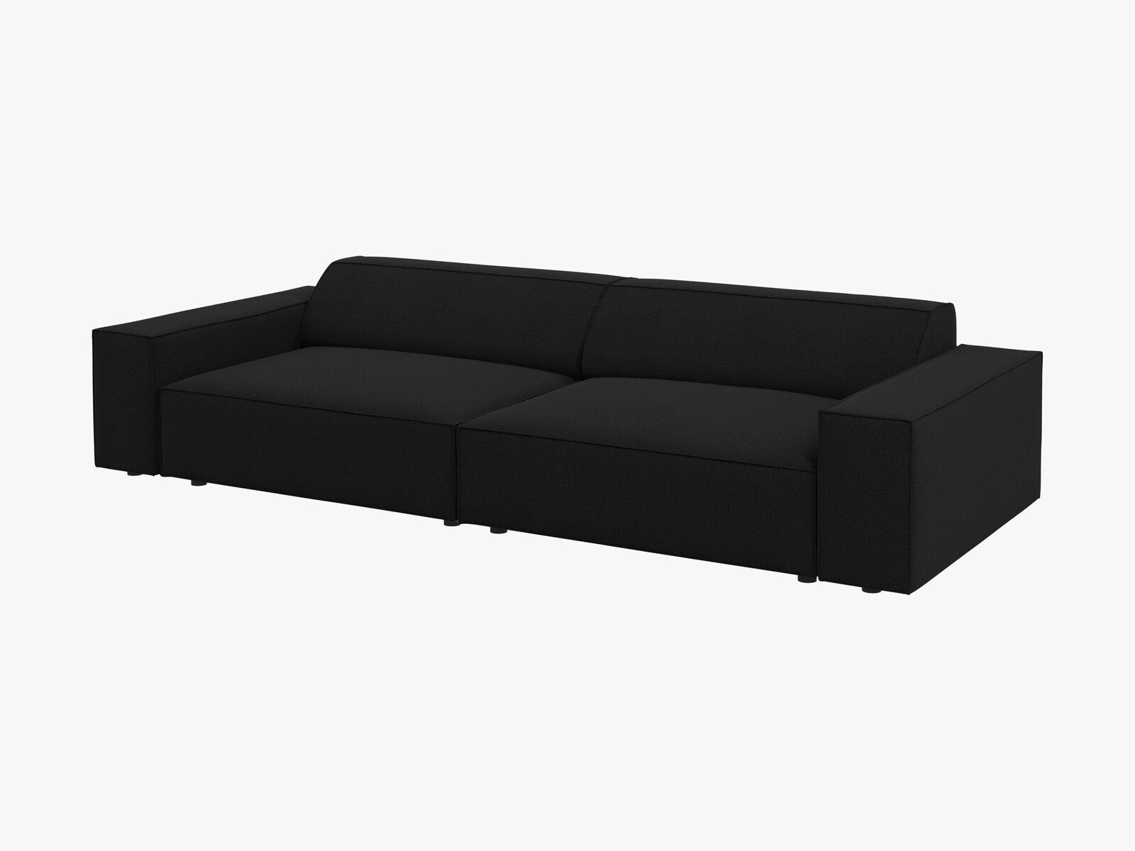 Micadoni Sofa Jodie 4-Sitzer Strukturierter Stoff Megan Schwarz