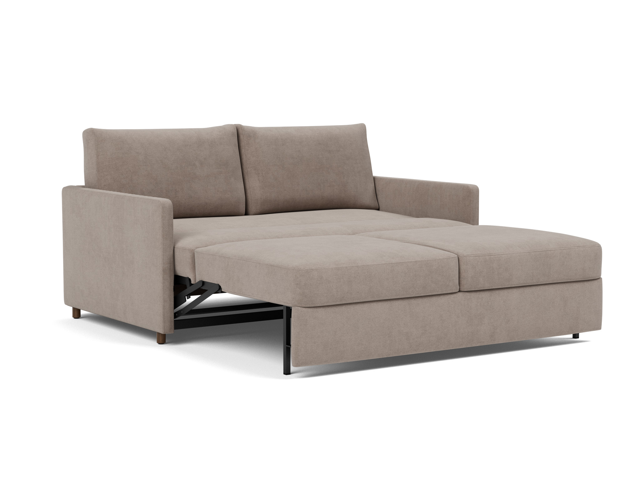 Schlafsofa Neah mit Slim-Armlehnen 160 Kord Cordufine 318-Beige