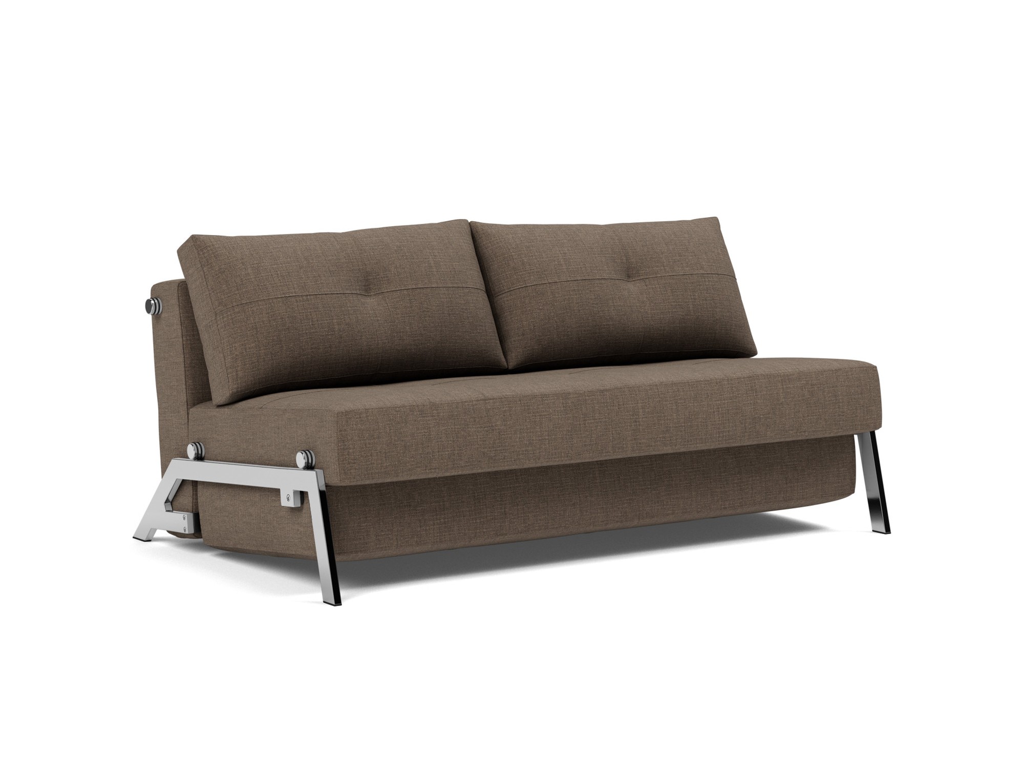 Schlafsofa Cubed 160 Chenille Esina 411-Cedar-Brown Beine Chrom