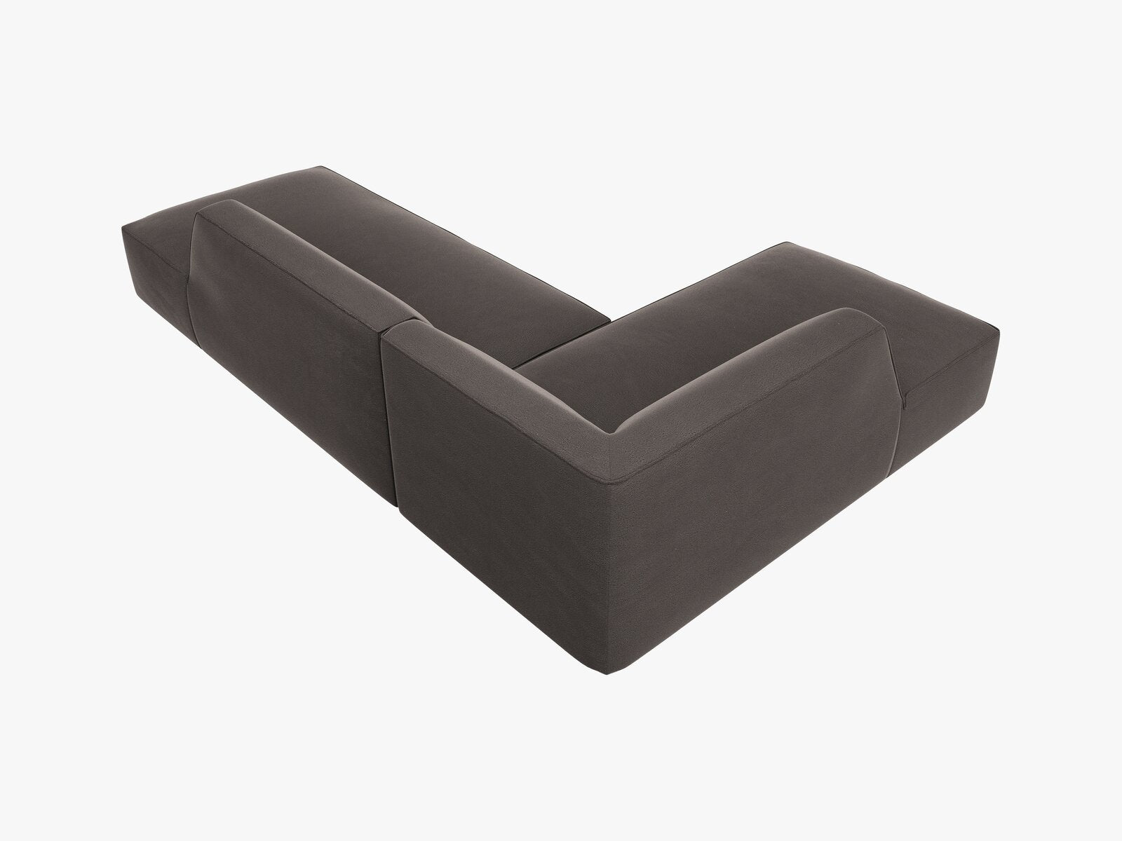 Micadoni Ecksofa Ruby 4-Sitzer Links Samt Salvador Dunkelgrau