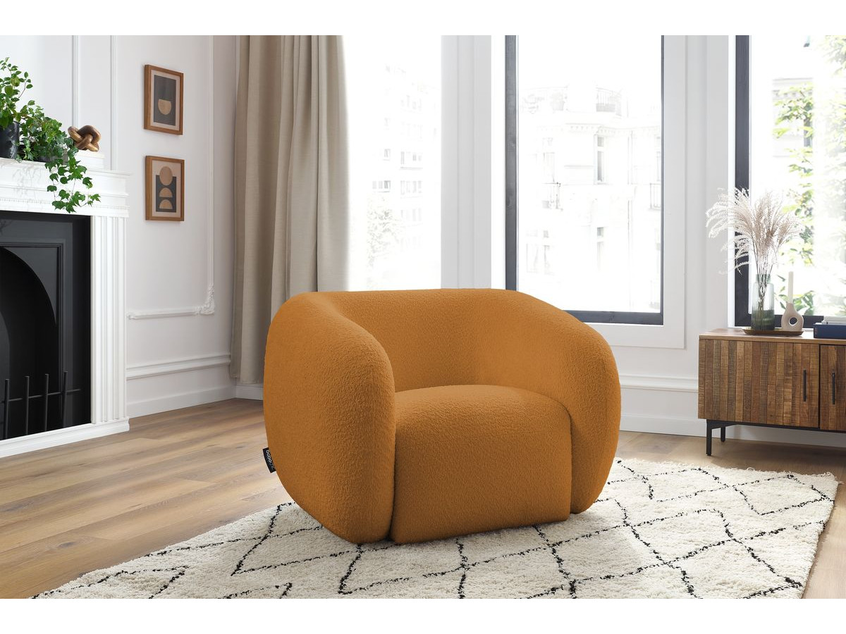 Bobochic Celine Sessel Bouclé-Stoff Gelb