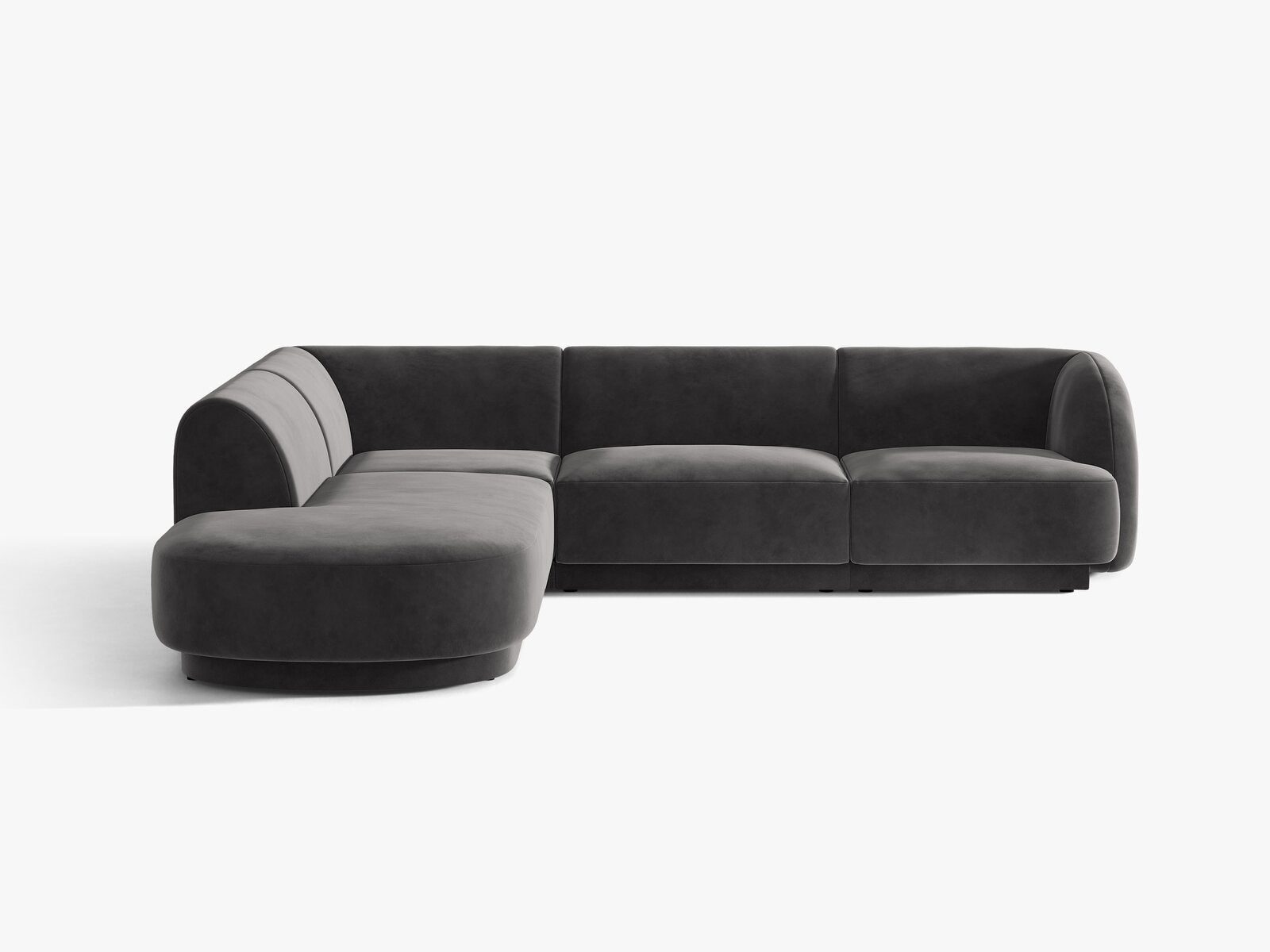 Micadoni Ecksofa Miley 6-Sitzer Links Samt Bluvel Grau