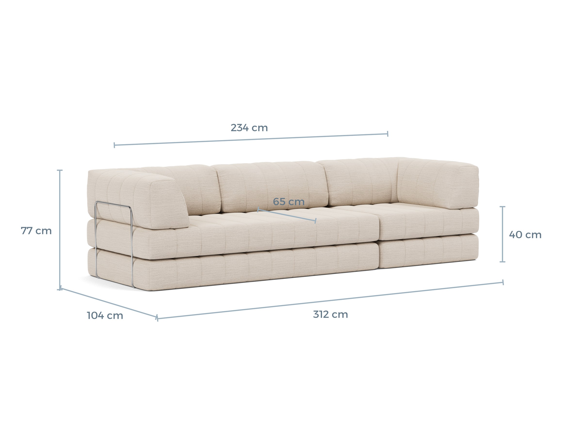Schlafsofa CozyPad Grand mit Armlehnen