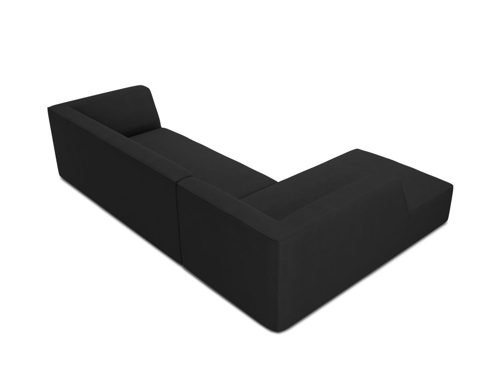 Cosmopolitan Design Ecksofa Siena 4-Sitzer Strukturierter Stoff Ottawa Schwarz Links