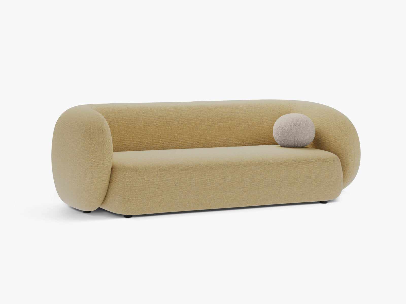 Micadoni Sofa Kate 3-Sitzer Strukturierter Stoff Sonnenblumen Melange