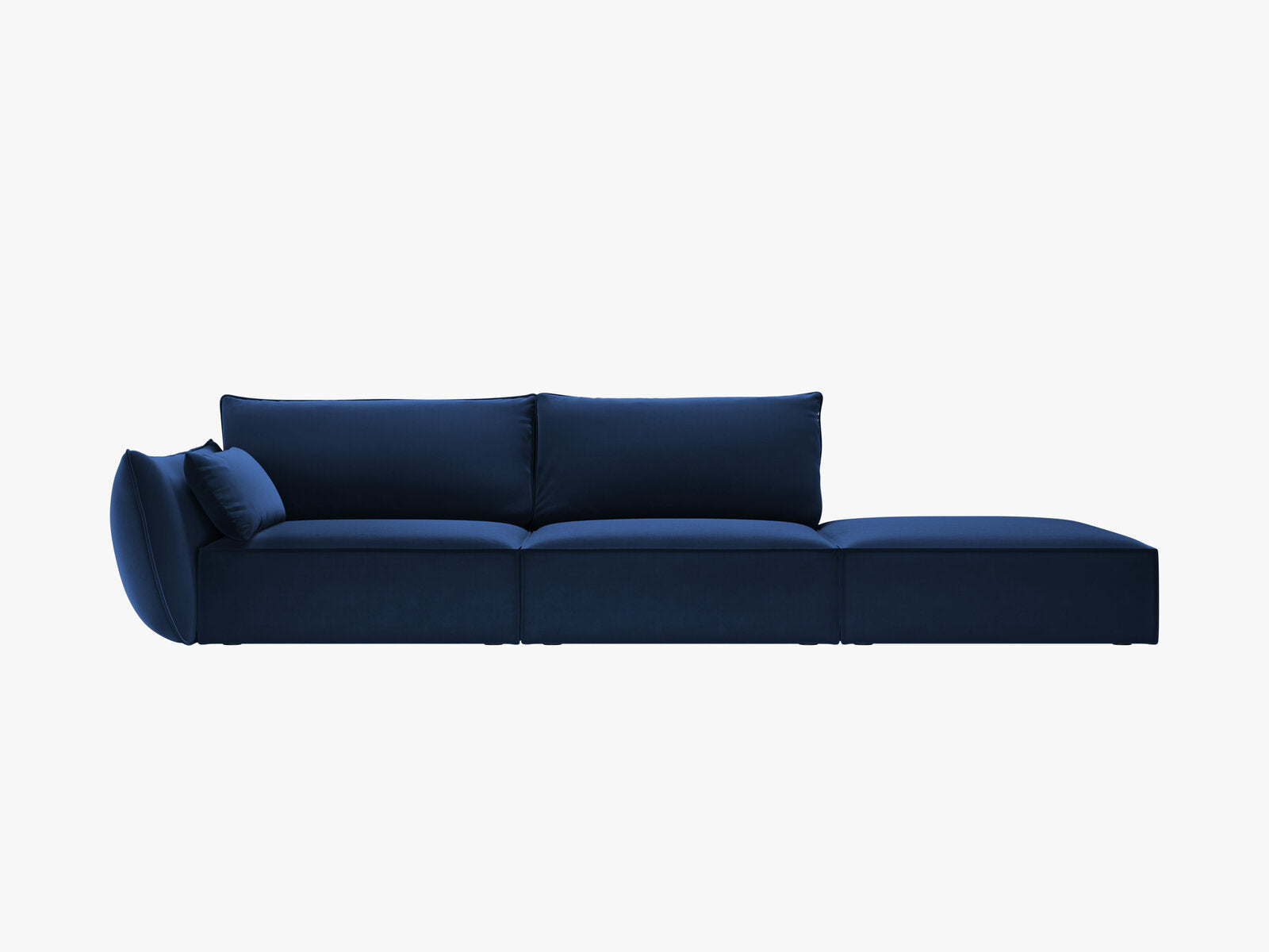 Micadoni Sofa Kaelle 4-Sitzer Rechts Samt Bluvel Königsblau