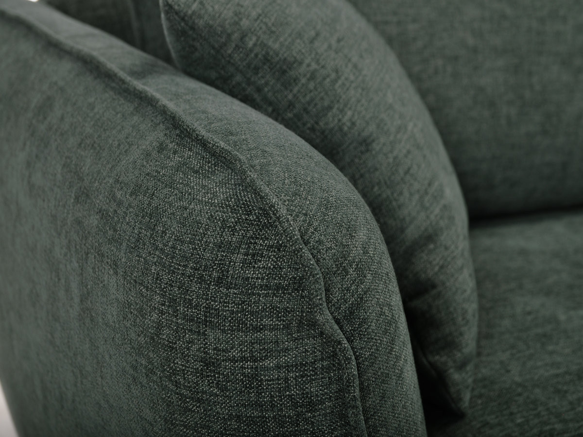 Bobochic Luigi Sofa 3-Sitzer mit Pouf Strukturstoff Grün