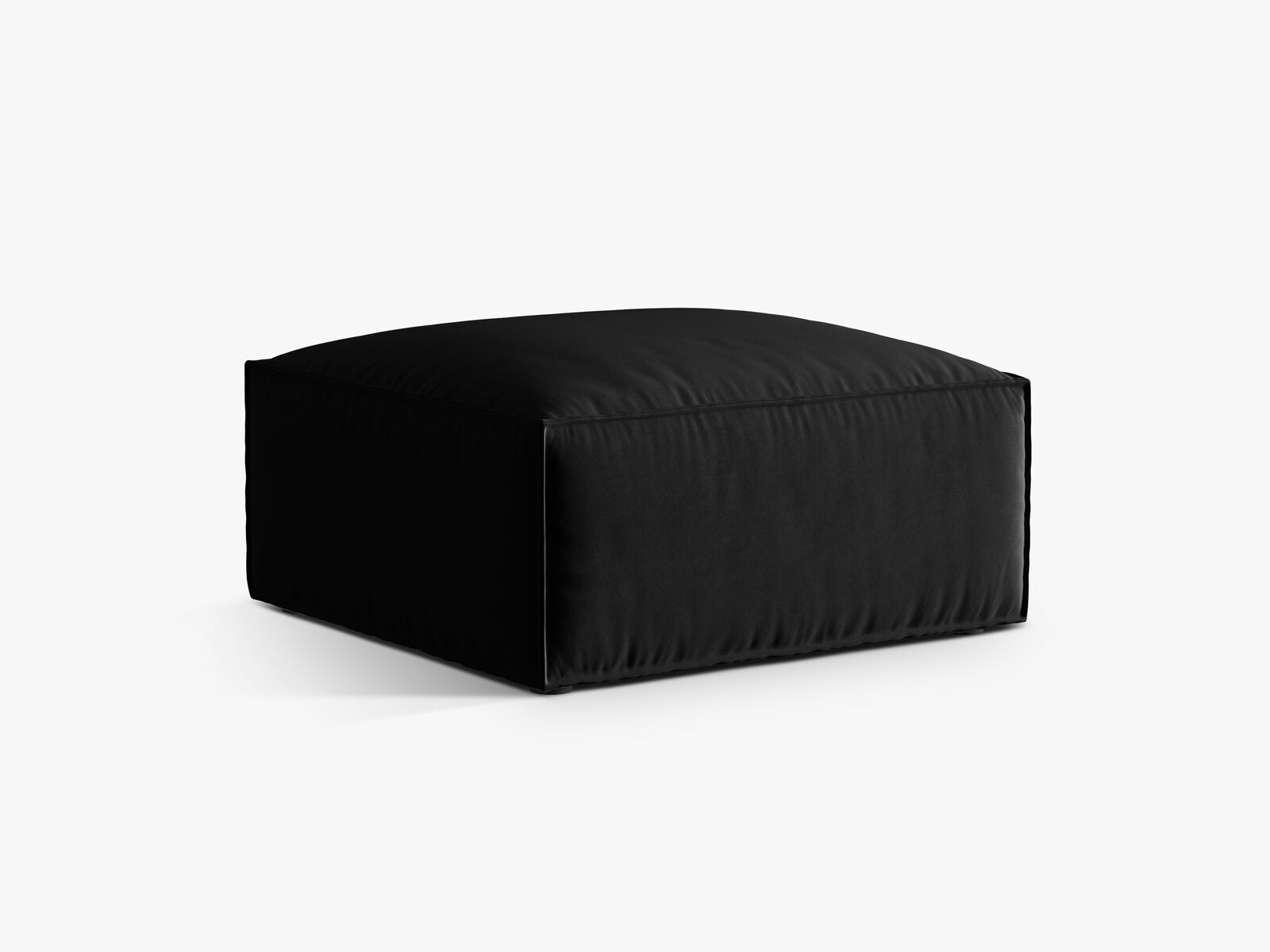 Micadoni Hocker Nuria 1-Sitzer Samt Schwarz