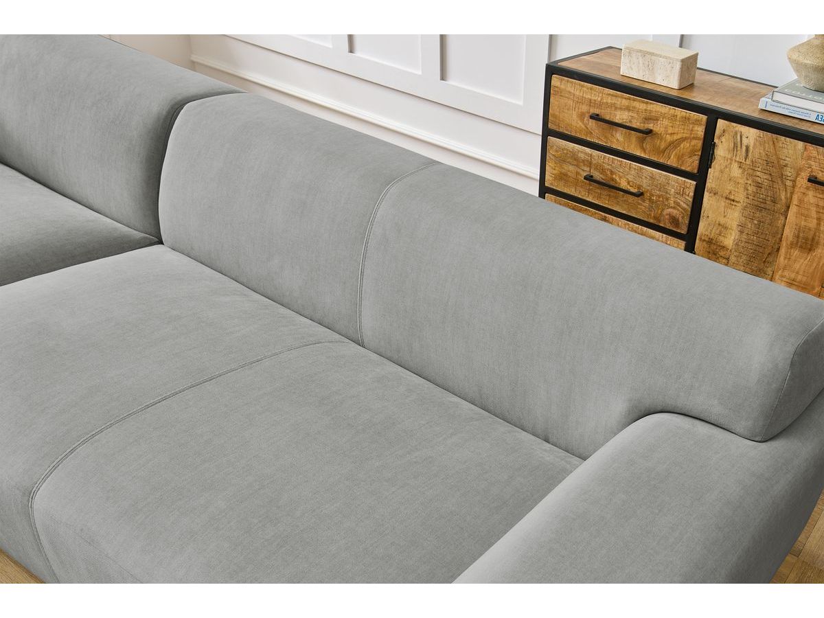 Bobochic Lavena Ecksofa 312 × 220 cm Samt Hellgrau Ecke links