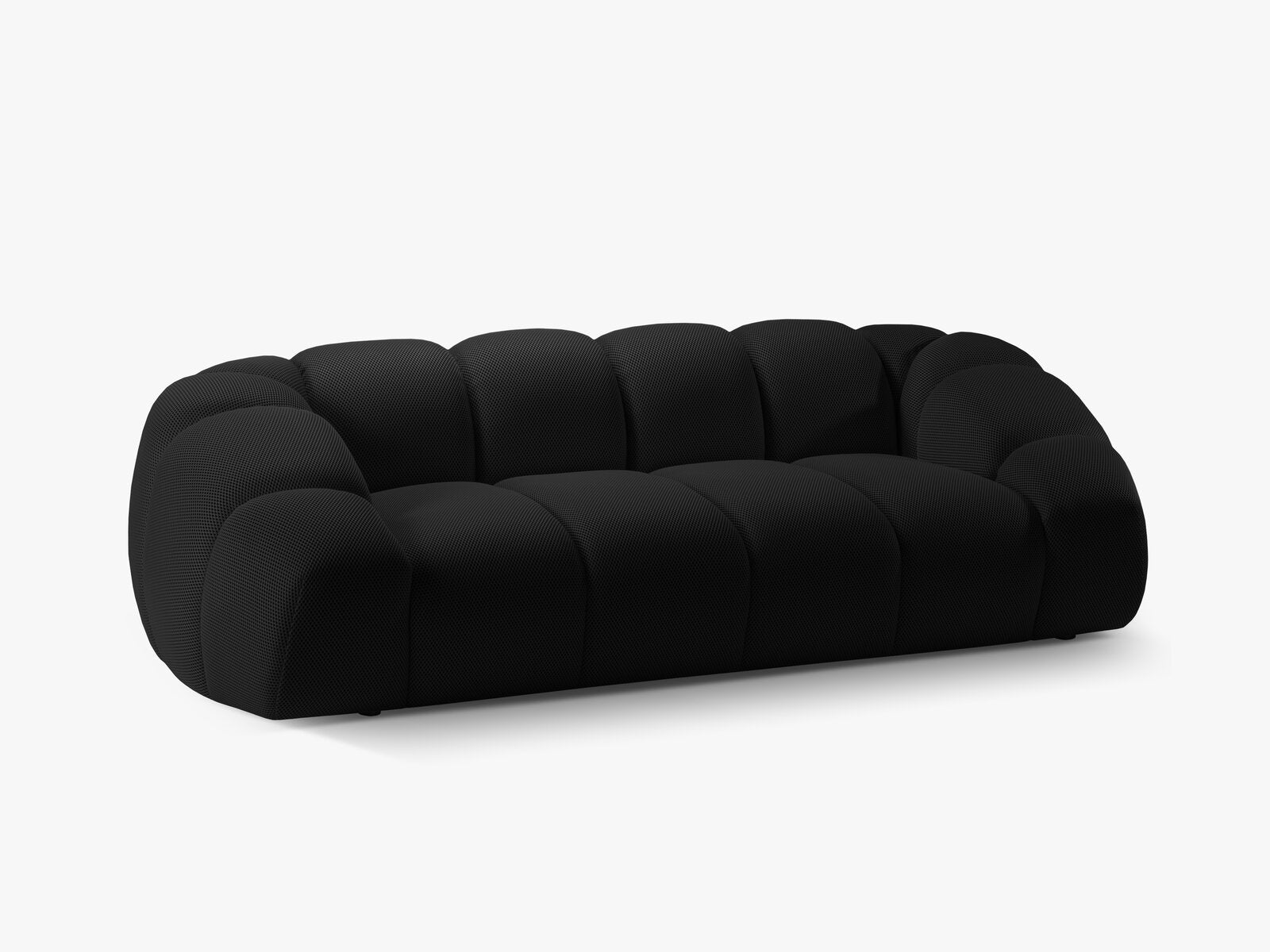 Micadoni Sofa Diana 3-Sitzer 3D-Stoff Schwarz