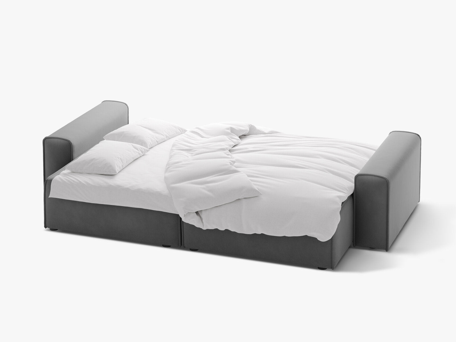 Micadoni Sofa Victor 3-Sitzer mit Schlaffunktion Samt Grau