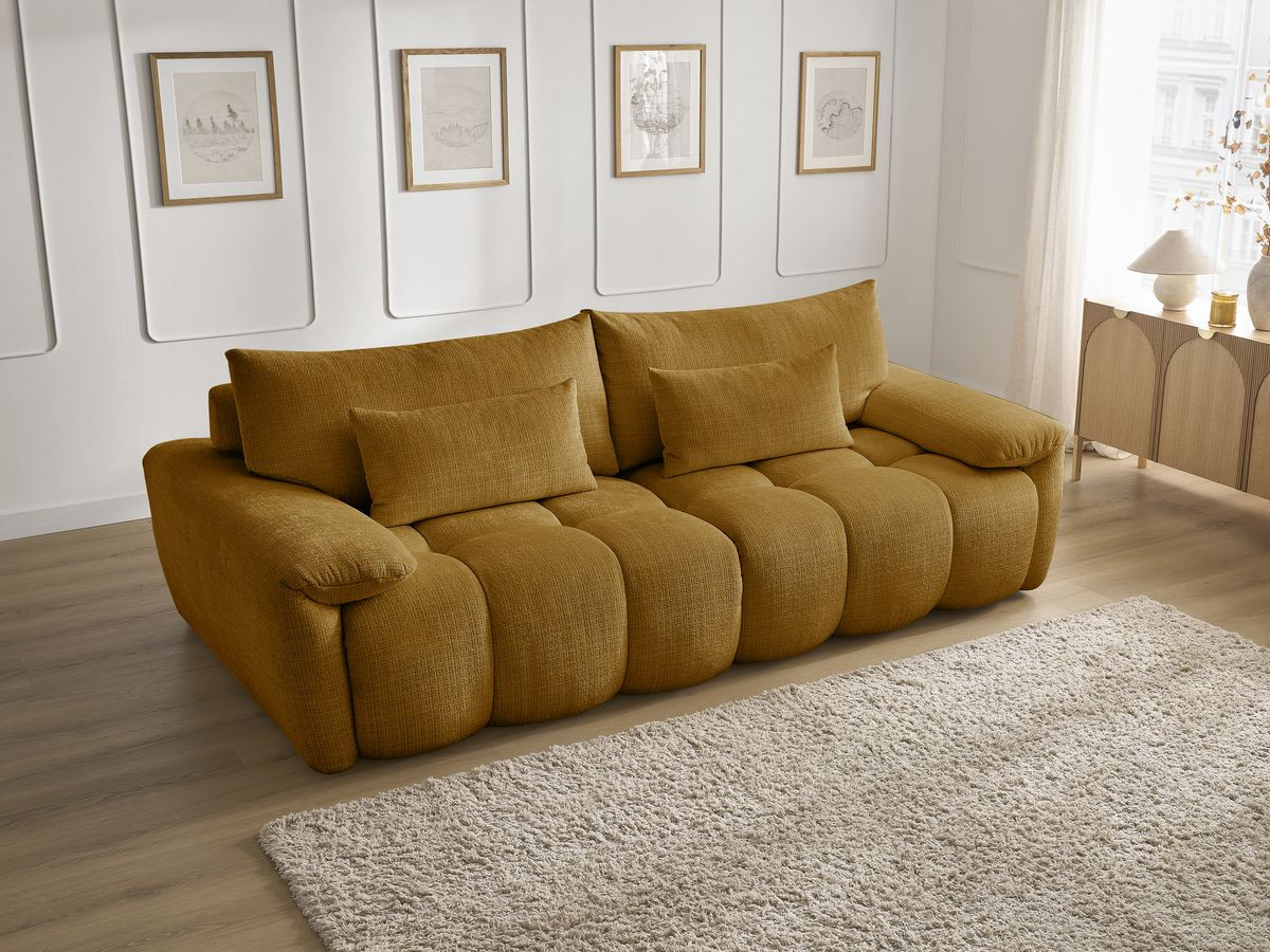 Bobochic Ivane Sofa 3-Sitzer Strukturstoff Gelb