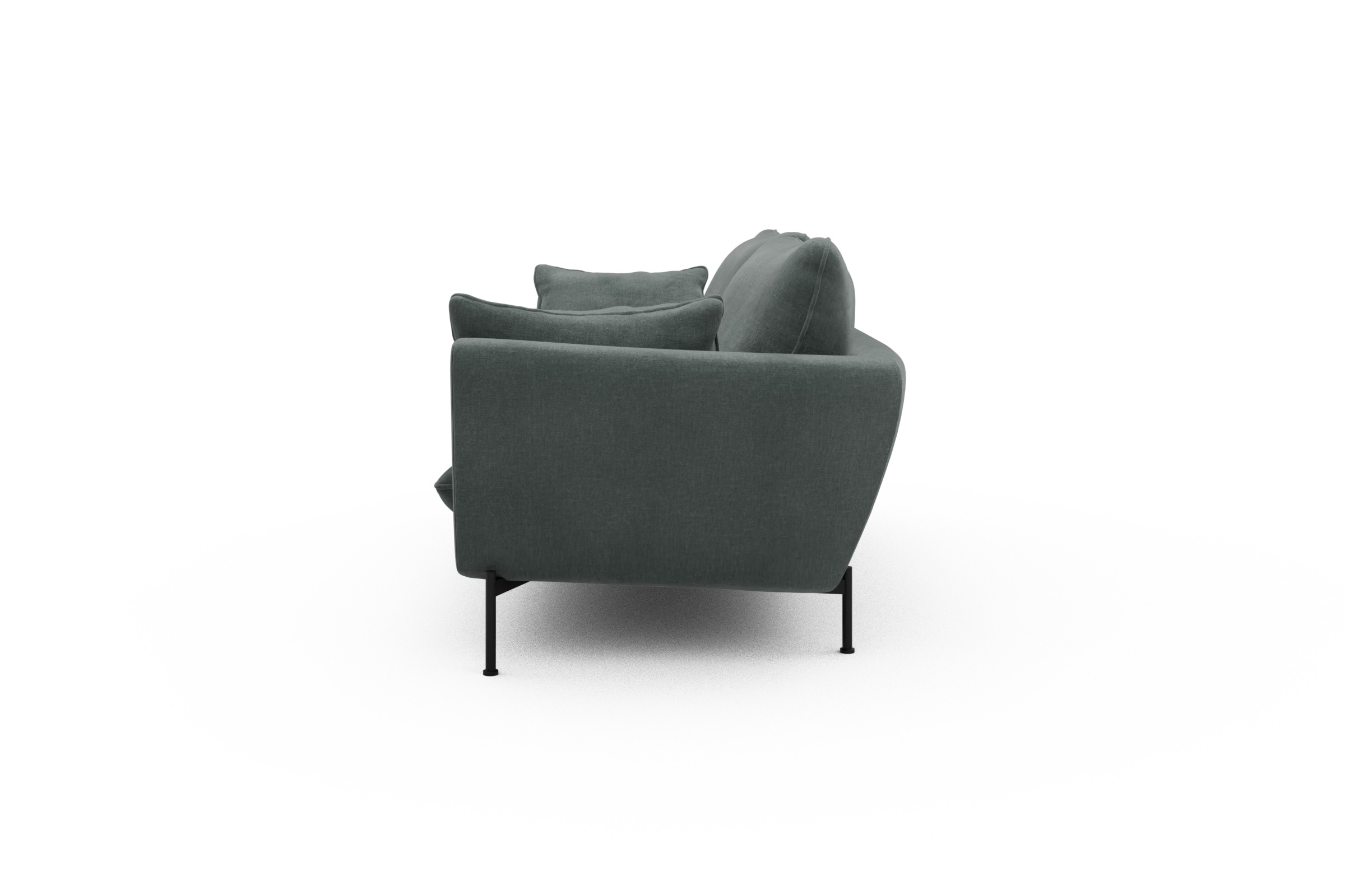 Sofa Anton 3-Sitzer Smooth-Silver-Grey